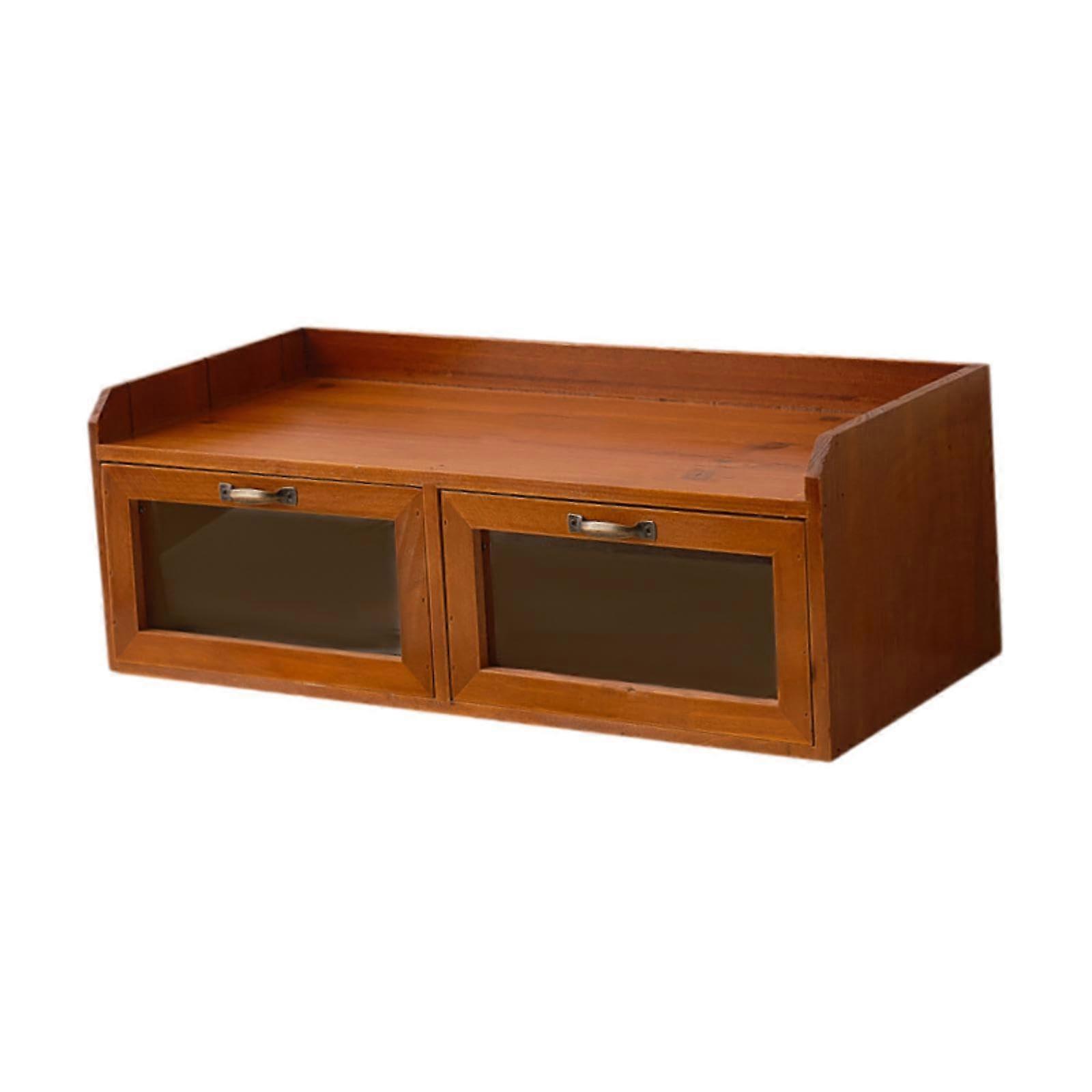 Holzschreiber Organizer with Drawers Desktop Organizer Storage Cabinet for Makeup, 2 Drawers