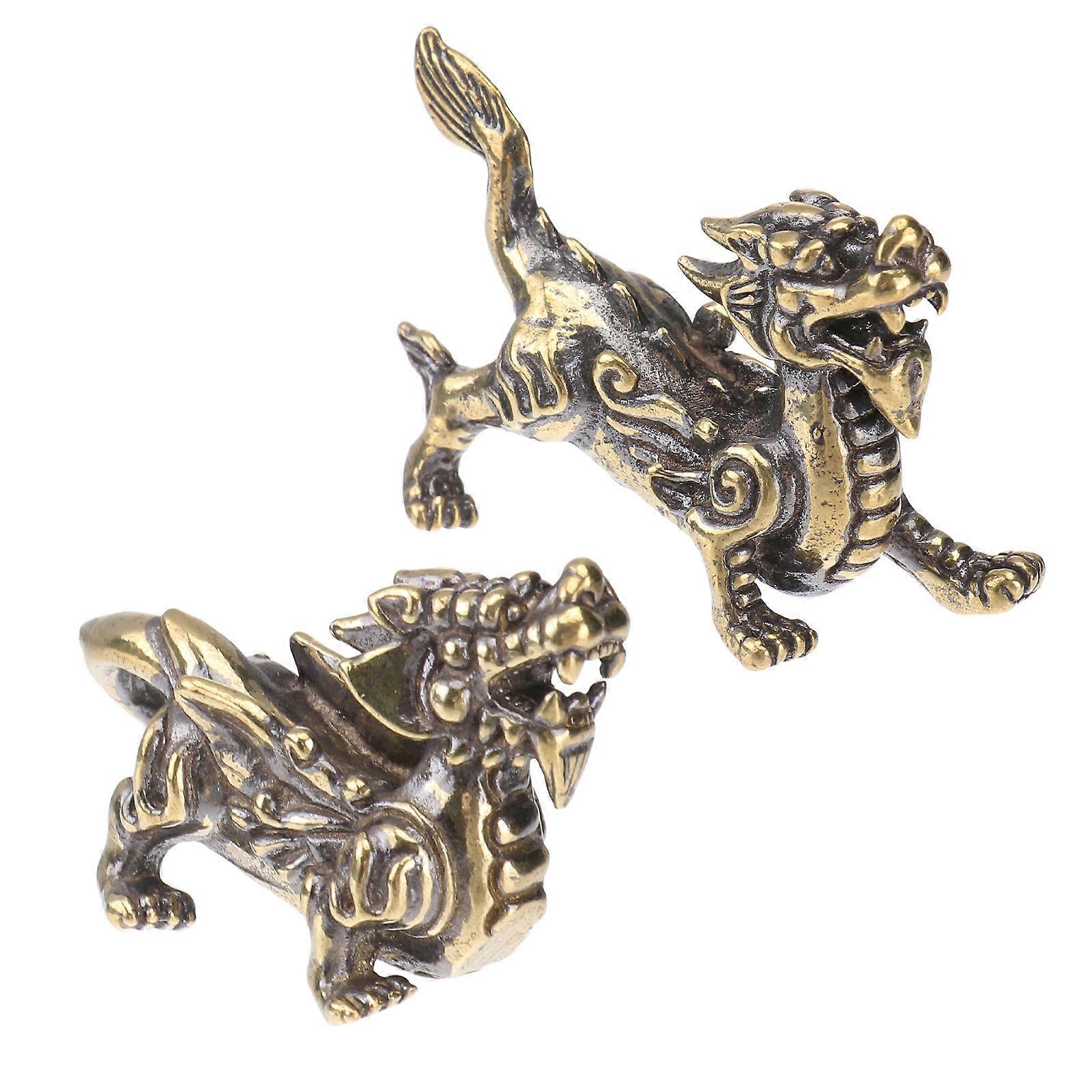 真鍮の装飾飾りキリンの装飾家の寮の装飾動物モデルゴールデン5.00X3.00X1.50CM繊細なデザイン2個