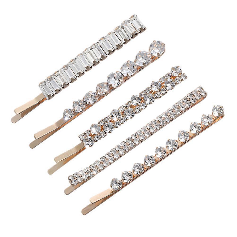 a polished and engaging product description based on your input:
**Elegant Rhinestone Hair Clips for Women – 5PCS Stylish Hair Accessories**
Add