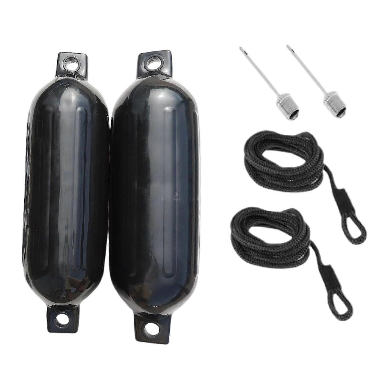 Inflatable Pontoon Protection Device, Waterproof Docking Accessory for Lakes, Seas, and Harbors, Black