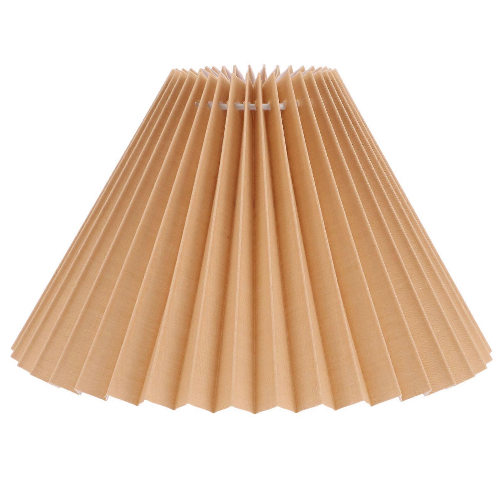 Vintage Pleated Fabric Table Lamp Shade – Durable Sturdy Boho Barrel Design for Bedroom & Living Room Decor