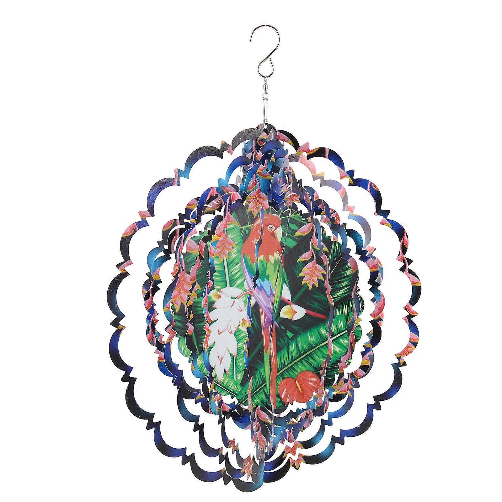 Hanging Parrot Decor Iron Parrot Pendants Garden Ornament 30x30x0.1cm Parrot Design 1Pack