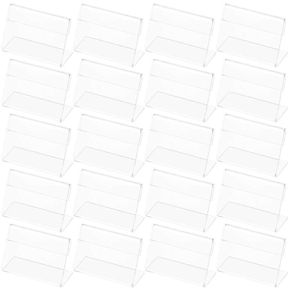 25pcs Acrylic Wedding Table Sign Holders with Wide Base – Horizontal Name Tent Cards & Reception Display Stands for Menus, Price Tags & Table Numbers