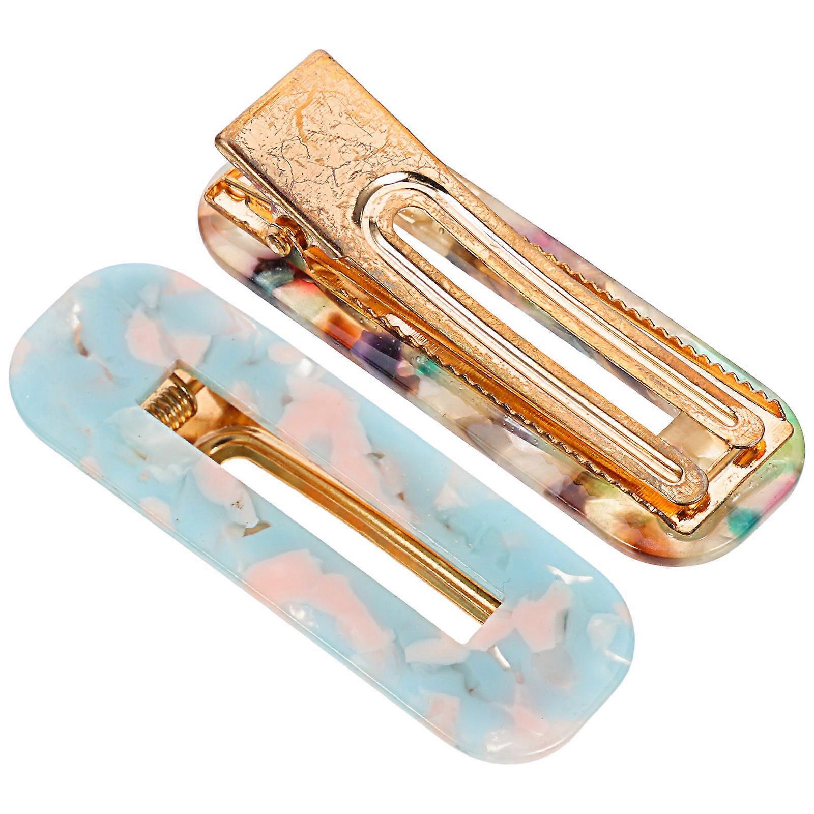 Acetate Duckbill Hair Clips for Women – Lightweight Billed Barrettes , 2 Pack