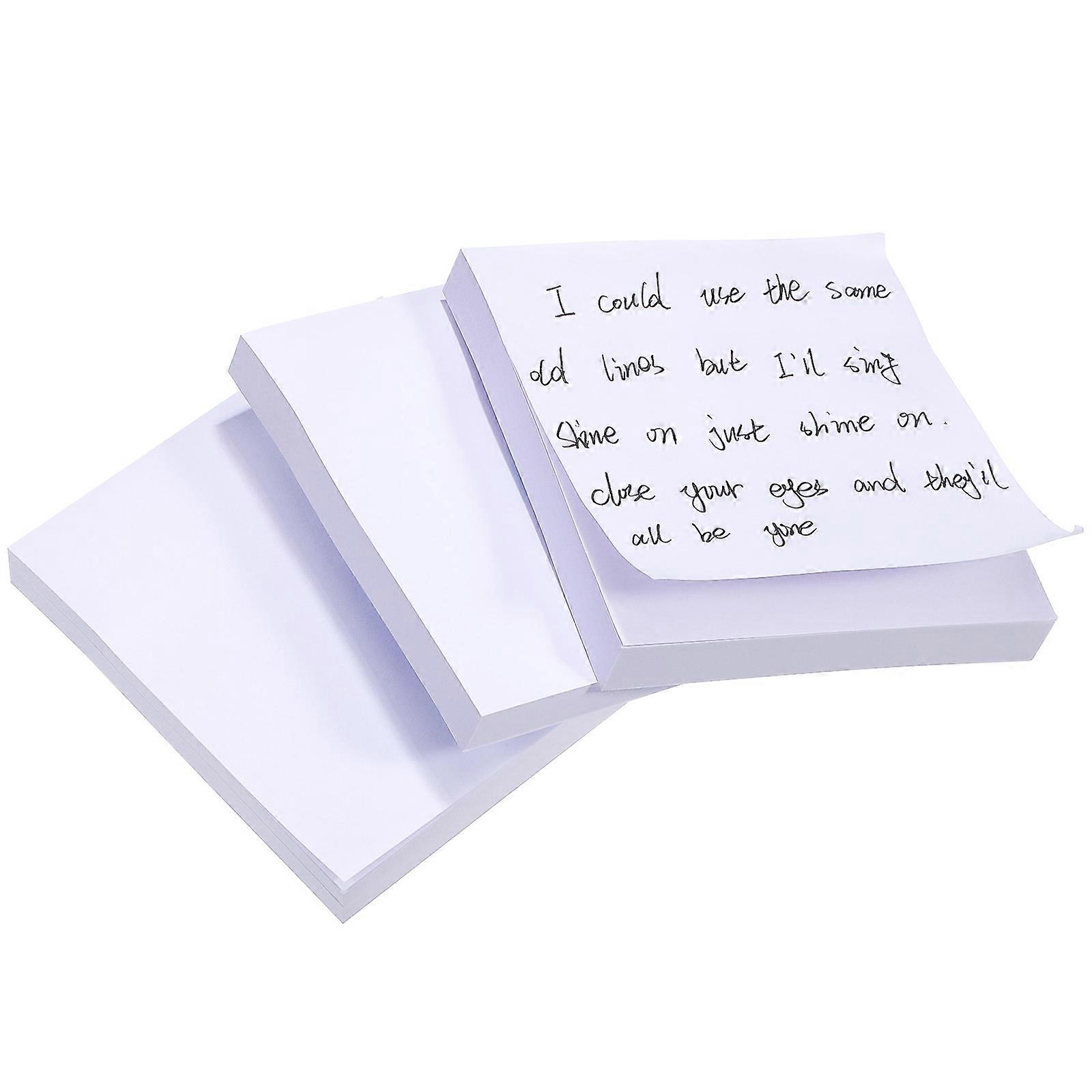 3pcs Self Stick Memo Pads for Office, Adhesive Notes for Writing Reminders, Smooth & Strong Adhesive for Home and School Use
