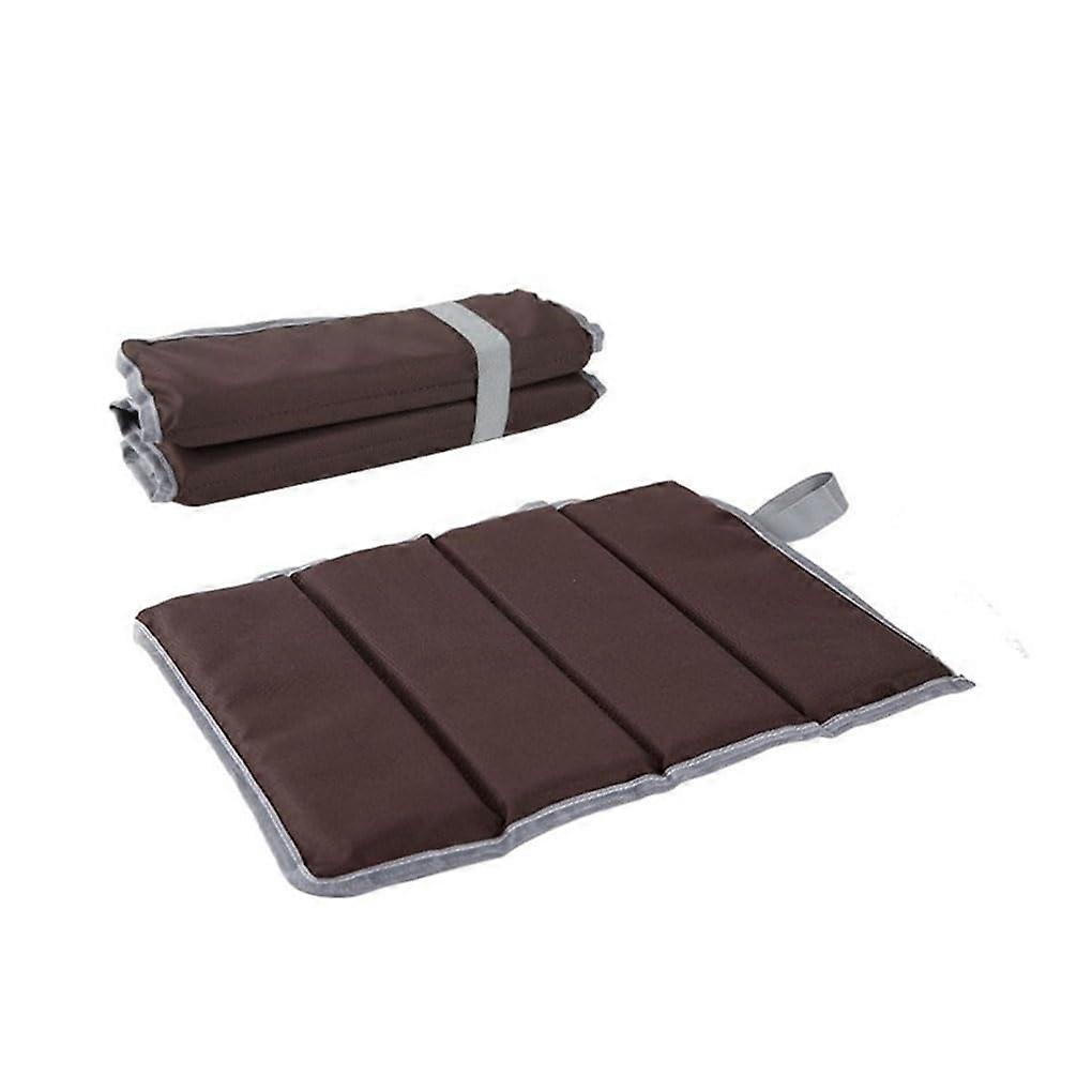 Portable Camping Mat Waterproof Seat Cushion with High Elasticity, Foldable Beach Pad for Outdoor Use in Khaki Color