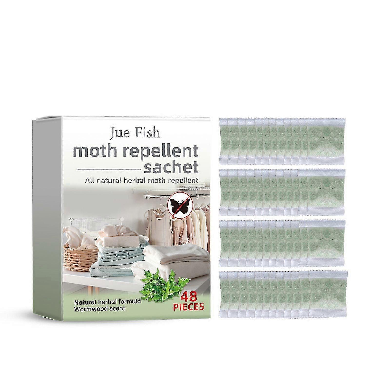 Moth Repellent for Closets, Moth Away Sachets Nontoxic, Peppermint Effective Moth Repellent for House, 48Pcs Herbal Moth Repellent Sachets, Indoor Clo