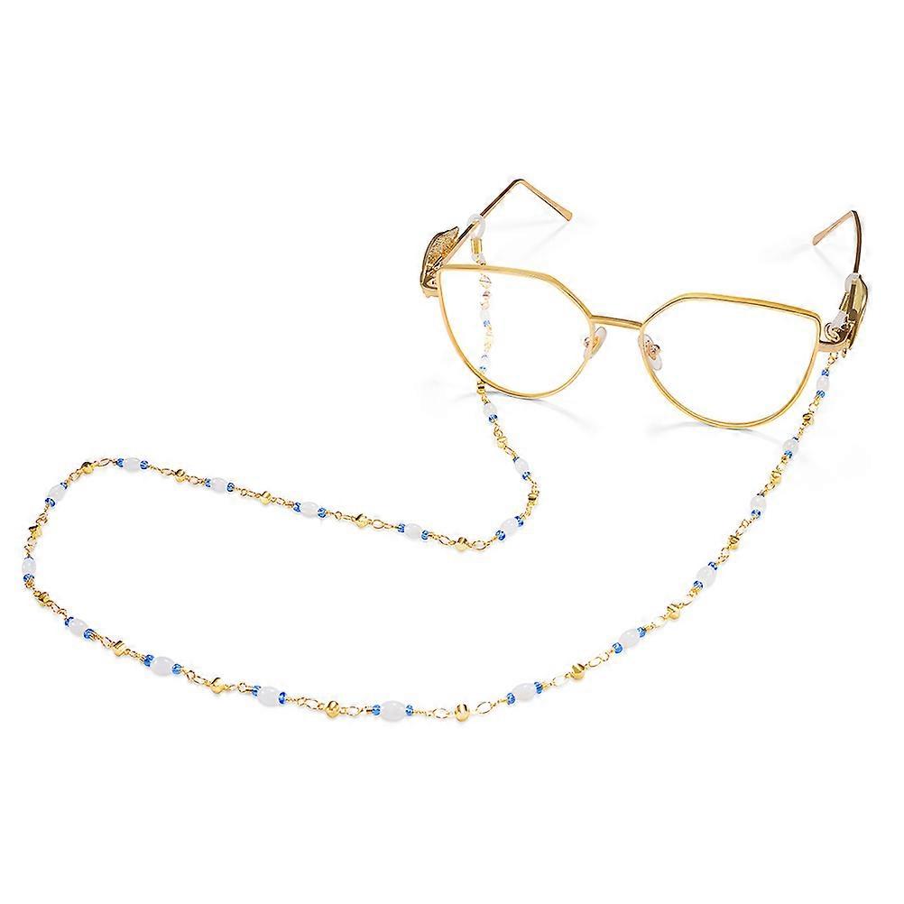 Eyeglass Cords Eyeglass Chain Beads Inlaid Eyewear Holder for Indoor Activities Copper 79x0.5x0.5cm Protect Glasses 1Pack