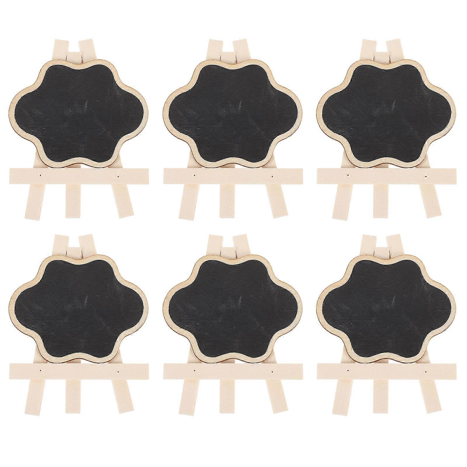 Chalk Board Signs Mini Blackboards Memo Board For Pubs Kitchens Wood Material Rectangular Shape 10.6x8cm 7Pcs