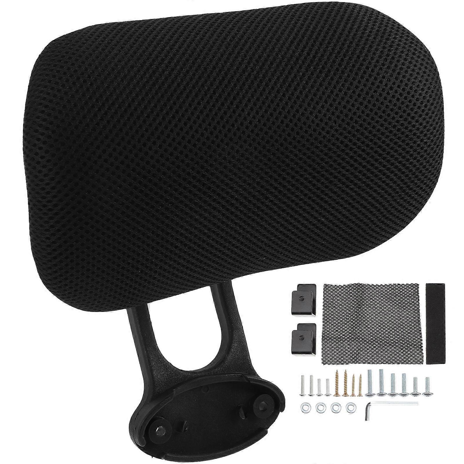 Detachable Square Head Rest For Office Chair Black Comfortable Cushion 1 Set For Work