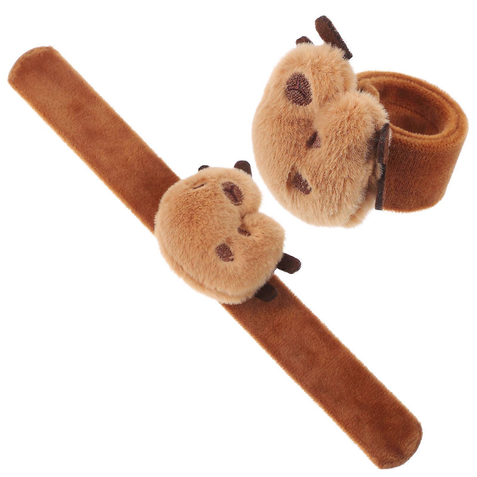 Slap Wristband Toy Supple Plush Capybara Bracelet For Kids Parties And Gatherings 2Pcs