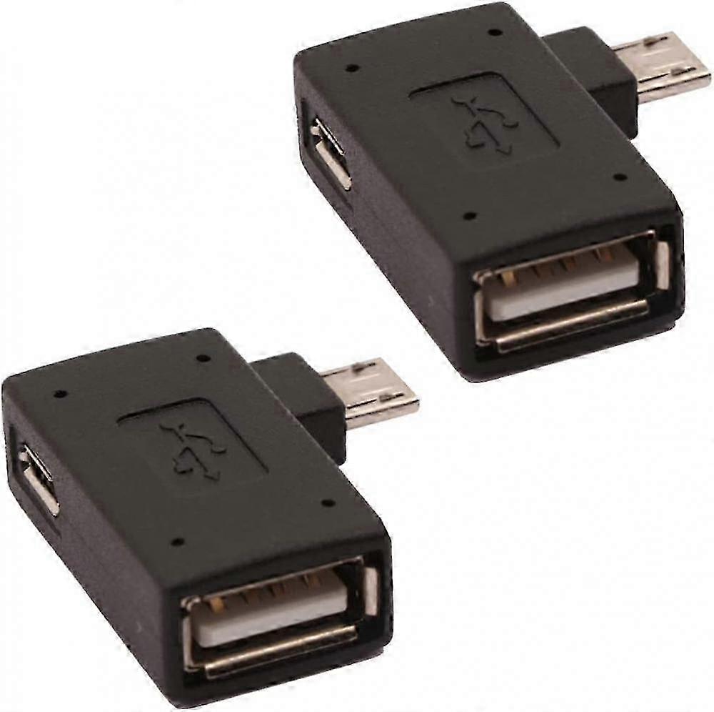2025 2-in-1 Powered Micro USB to USB OTG Adapter 90 Degree Right Angled for Samsung NOTE3 S3 S4 i9500 i9300 N7100and other tablets with OTG function