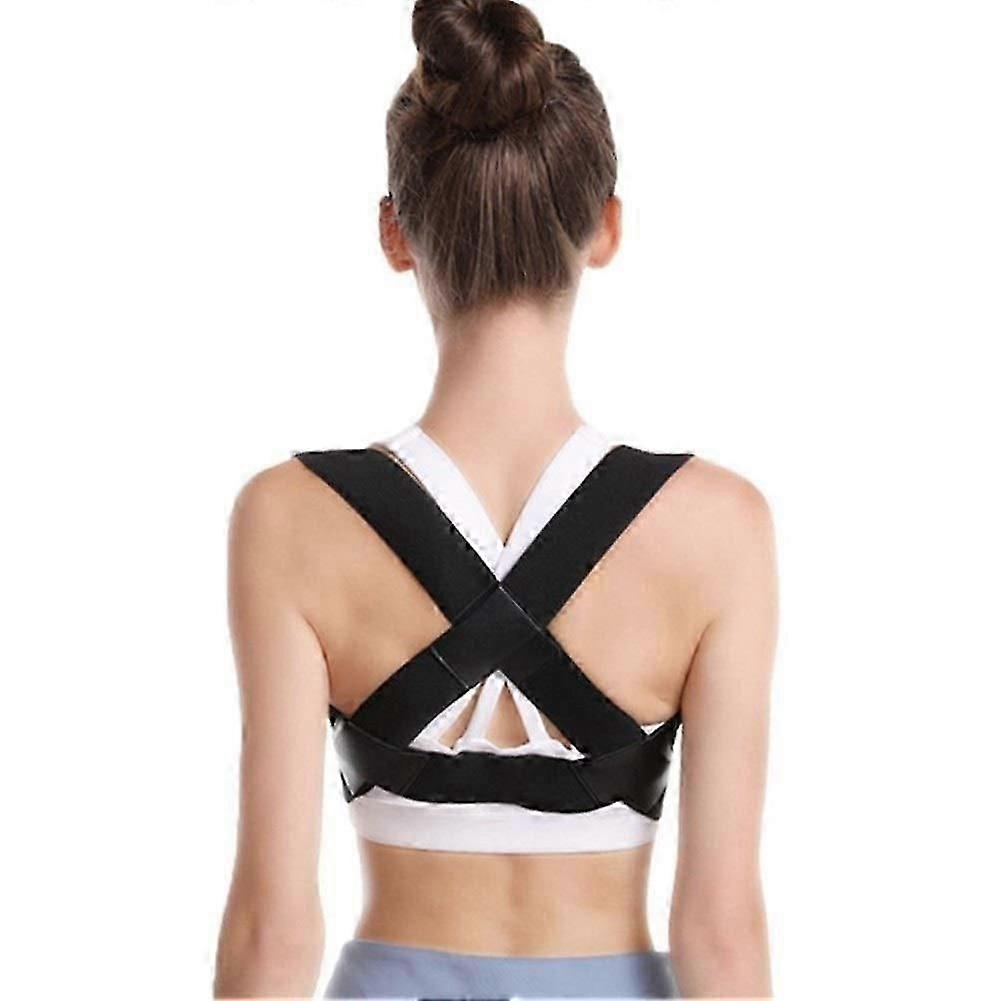 Adjustable Posture Corrector for Back Support, Prevents Slouching (Black, Size M)