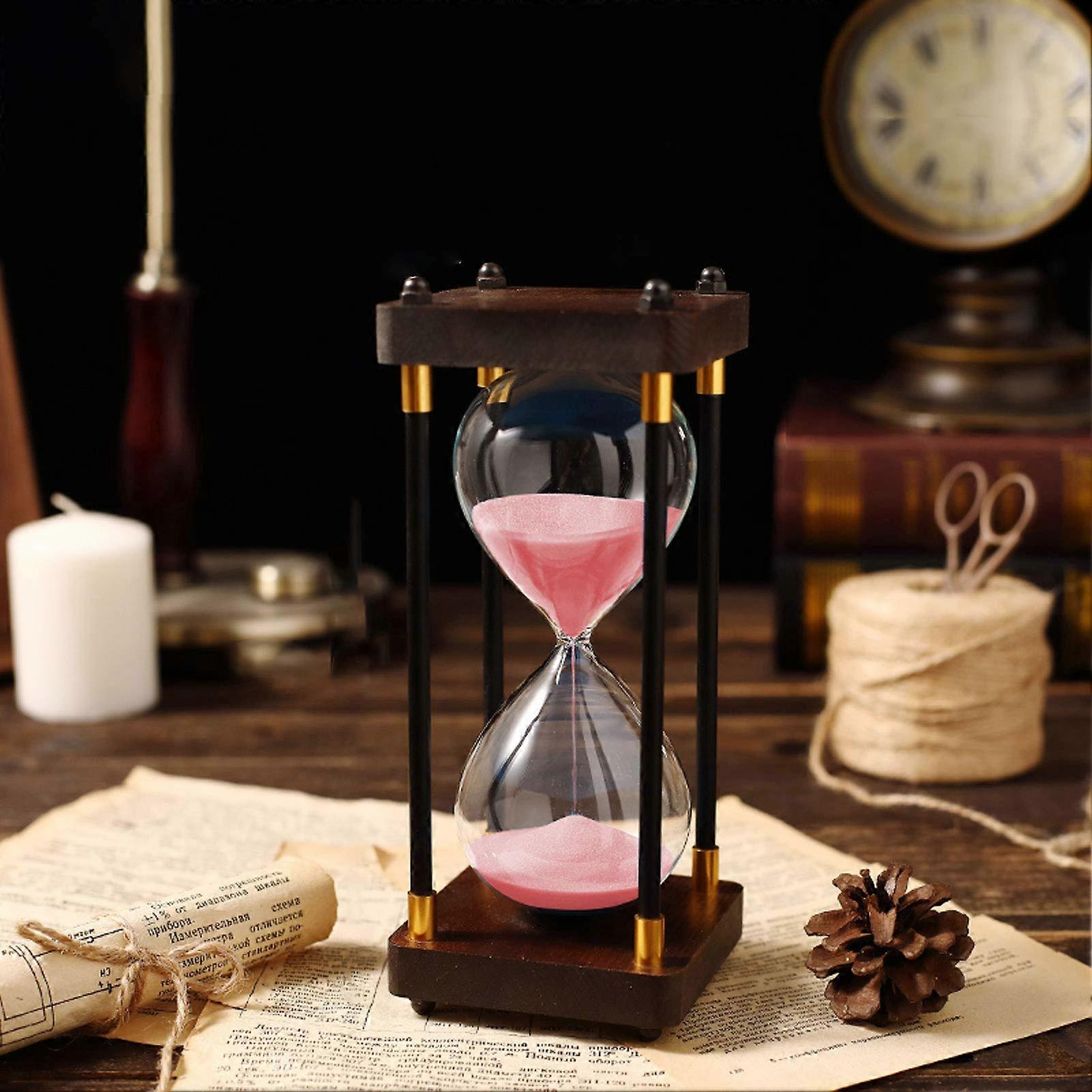 Hourglass, Colorful Hourglass, Large Hourglass Timer, 15 Minutes, Retro Hourglass, Dining Room, Living Room, Office, 30 minutes Pink Sand