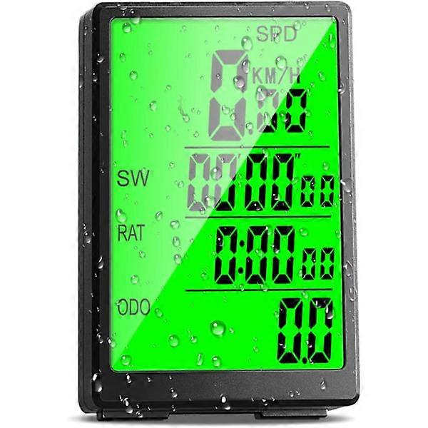 Wireless Bike Computer, 31 Functions Speedometer, 3\" Large Screen, Waterproof Bicycle Speedometer, Wireless, Automatic Wake-up