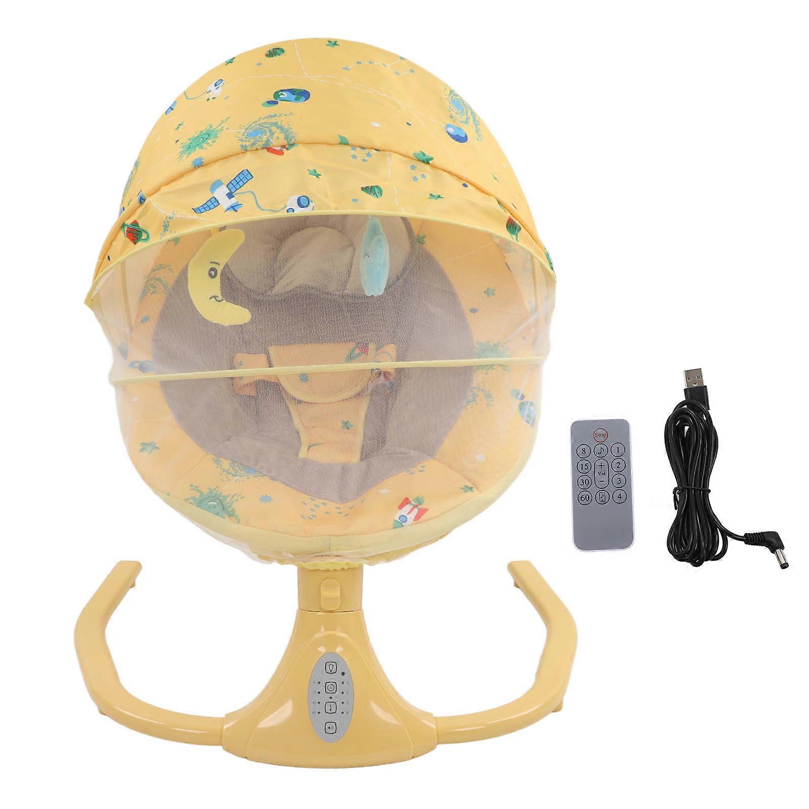 Electric Bluetooth Baby Swing Intelligent 4 Speed 4 Timer Remote Control 3 Seat Positions Folding Music Swing Chair