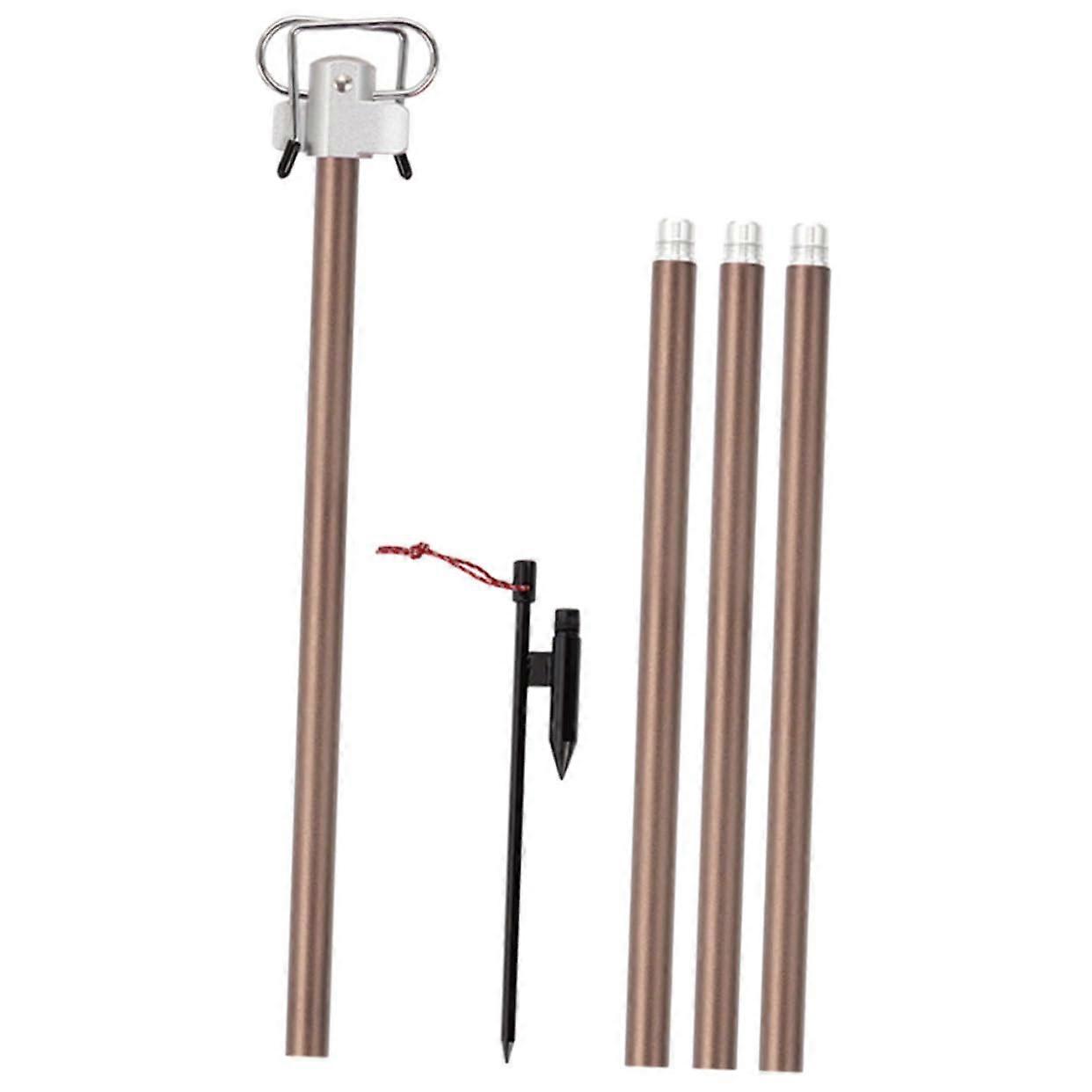 1 Foldable Lamp Stand Light Holder for Outdoor Camping Stable Lamp Holder with Double Hooks and Ground Nail Lightweight and Compact Design