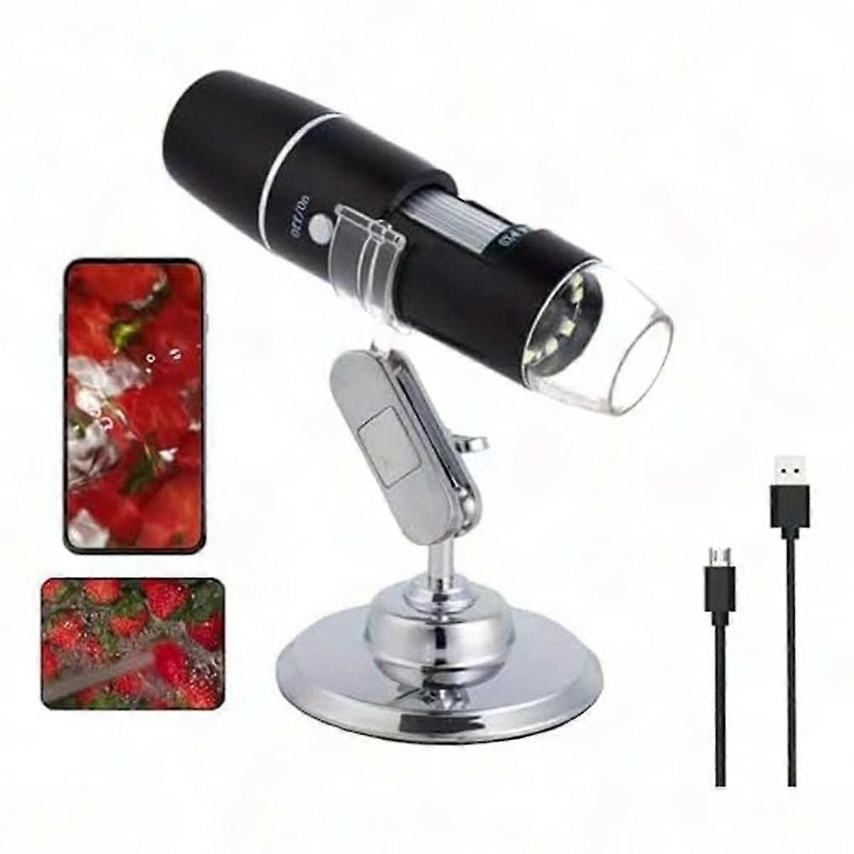 Wireless Digital Microscope, Handheld USB Inspection Camera 50X-1000X Magnification for Android, , PC & Stand