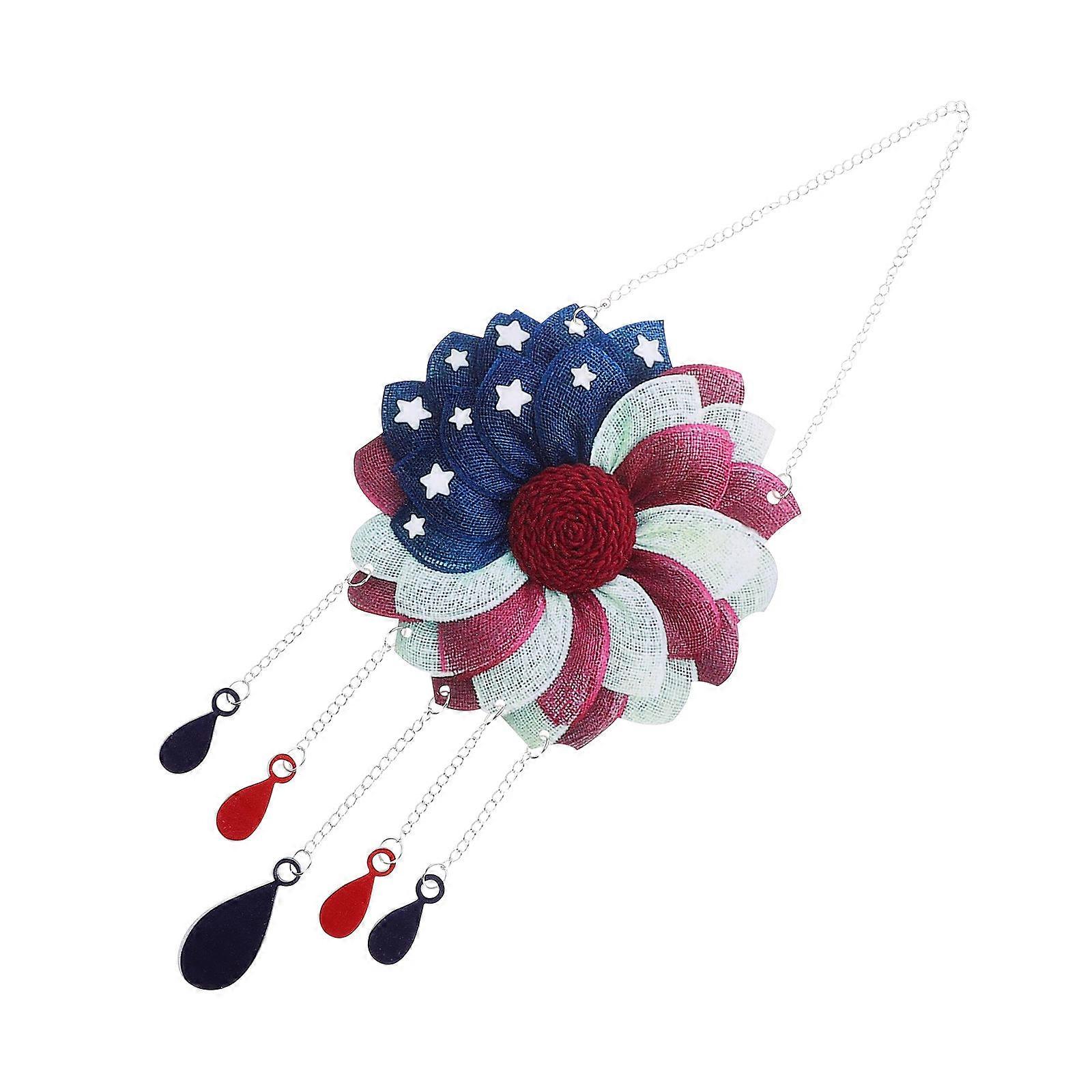Patriotic Wind Chime with US Flag Design for Independence Day Decoration Assorted Color