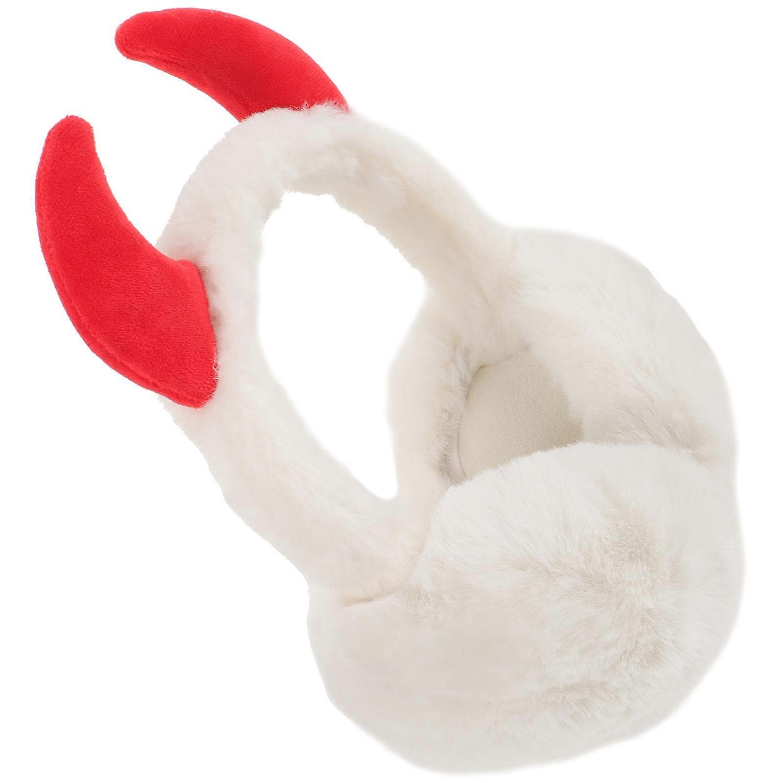 Stylish White Ear Protection Muff For Cold Weather Activities 1Set
