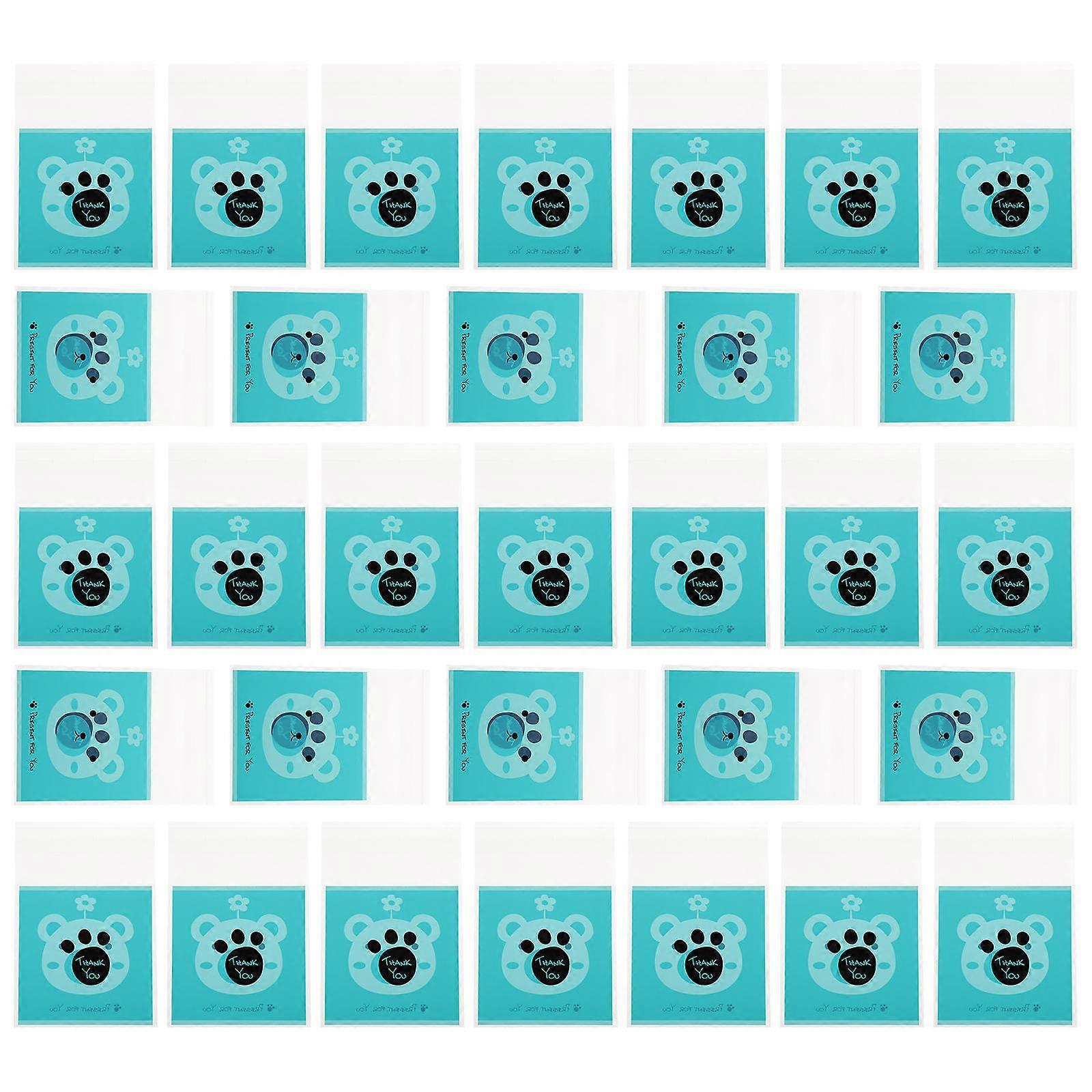 Self Adhesive Candy Bag Cartoon Bear Pattern for Storage Use 1Set