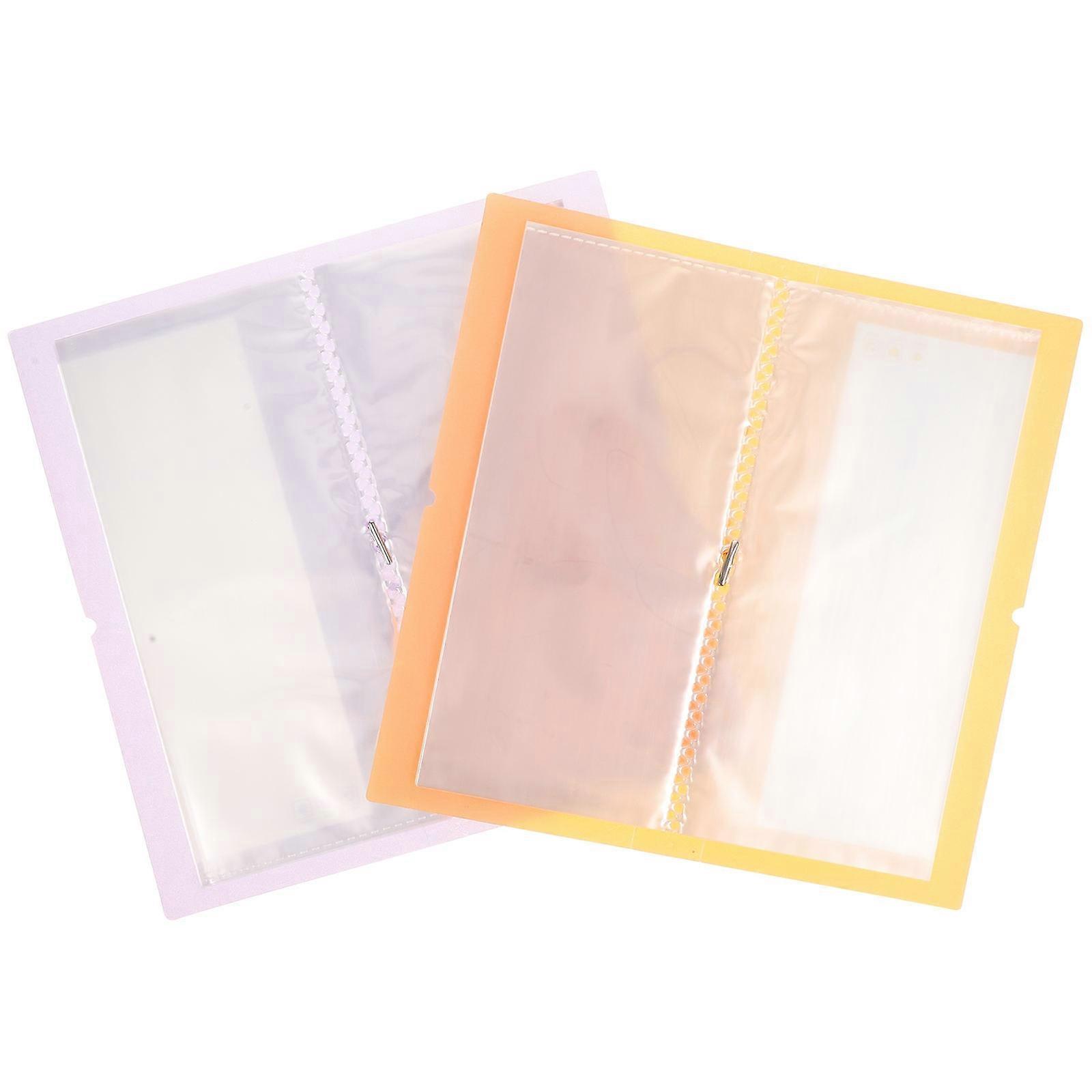 Sticker Holder Album 2pcs Large Capacity Transparent Stationery Organizer for Stickers, Stamps, Decals Collecting Book Portable for Students