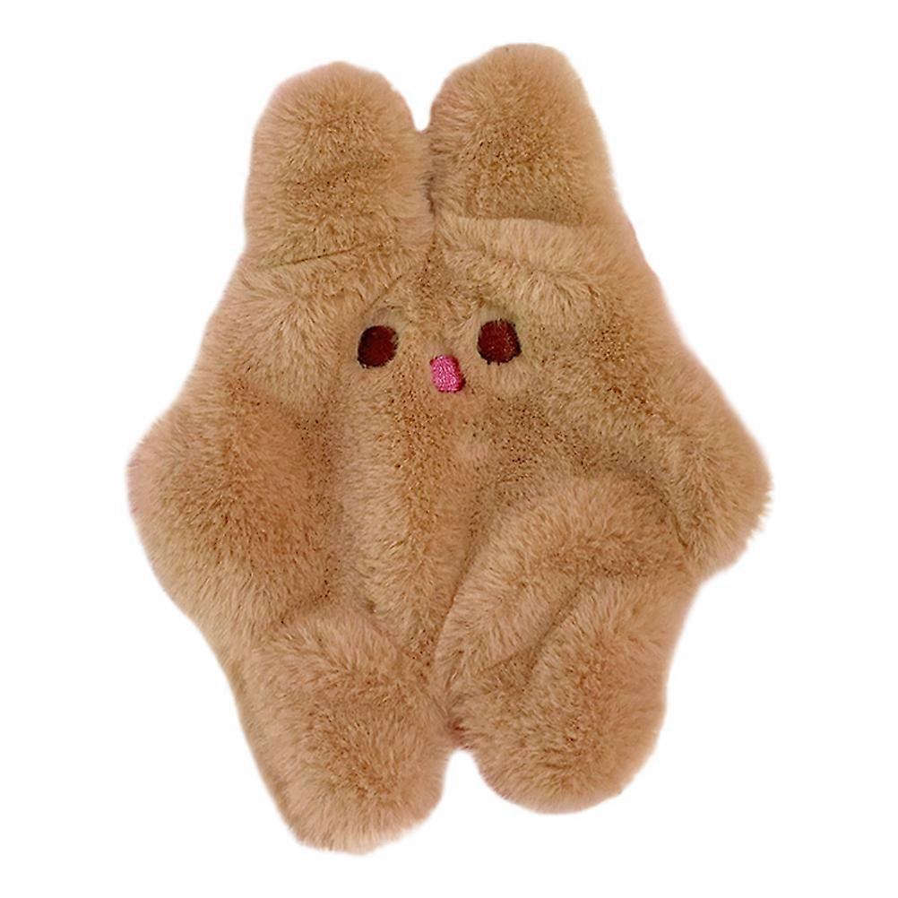 Adorable Rabbit Coin Purse for Zipper Perfect for Money Storage and Travel Small Size Plush Khaki