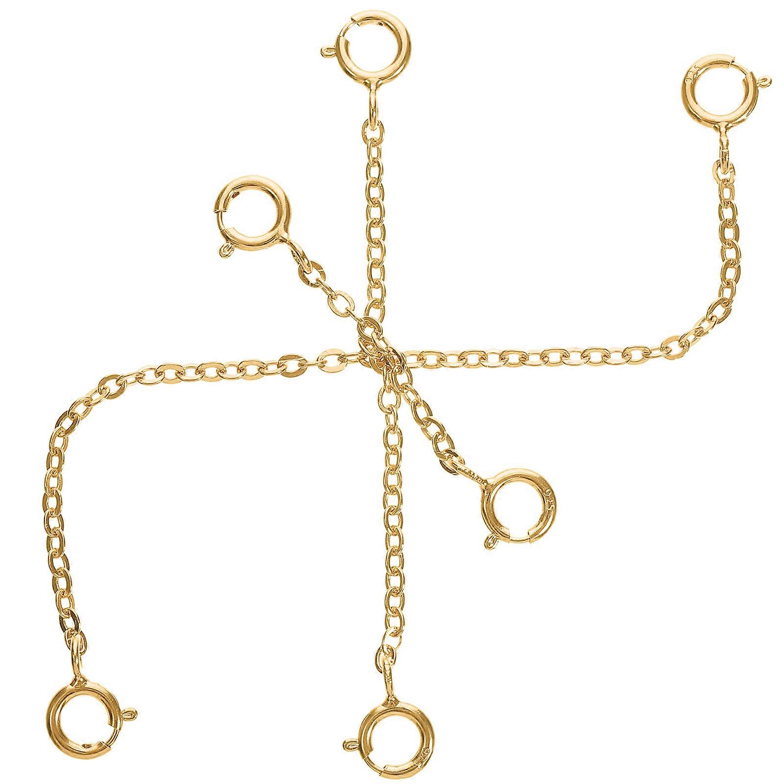 3pcs Sterling Silver Extender Chains for DIY Jewelry Making – Necklace & Bracelet Extensions with High Polish Finish for