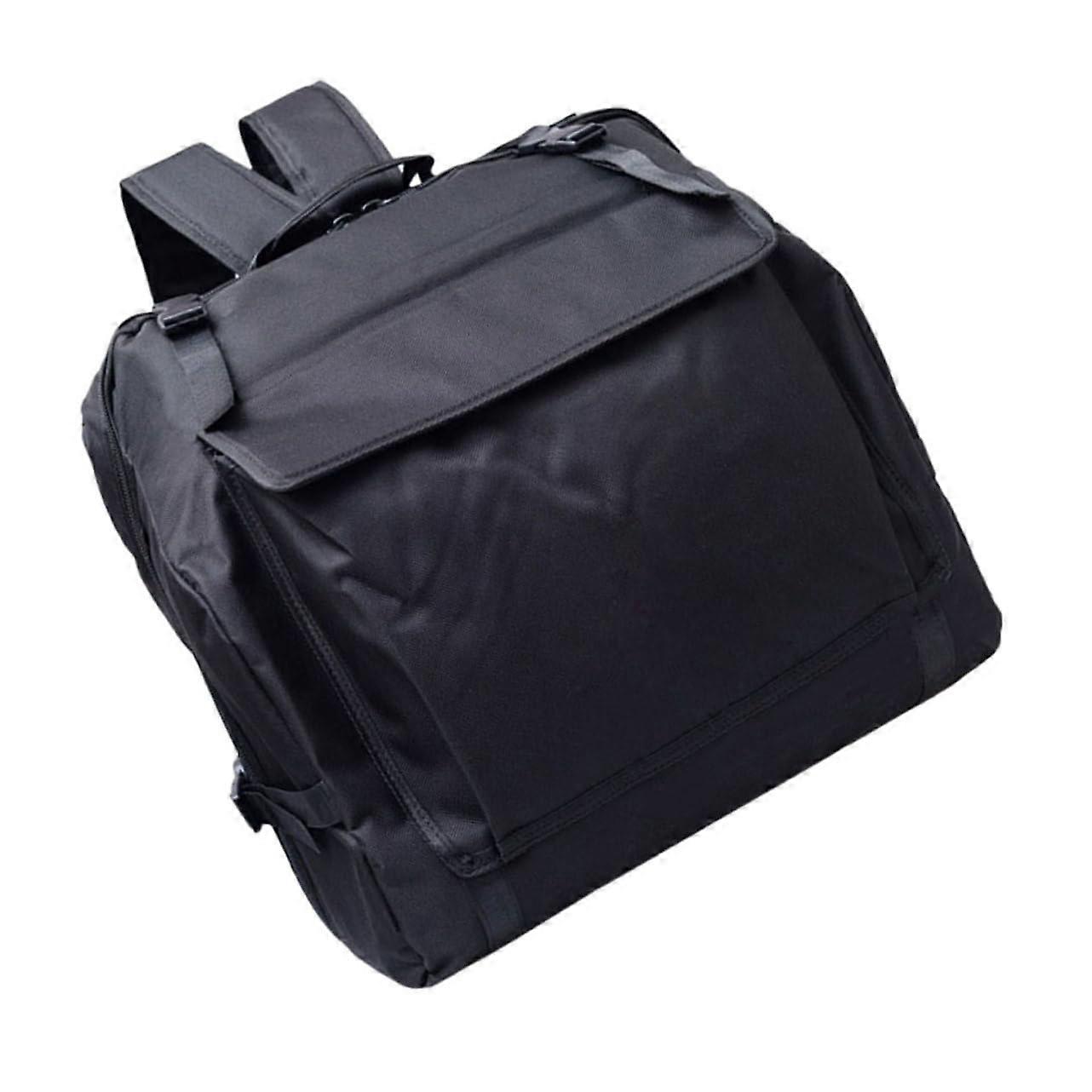 Accordion storage bag for bass, sturdy bag for musicians with comprehensive storage space and multiple compartments for instrument accessories, black.