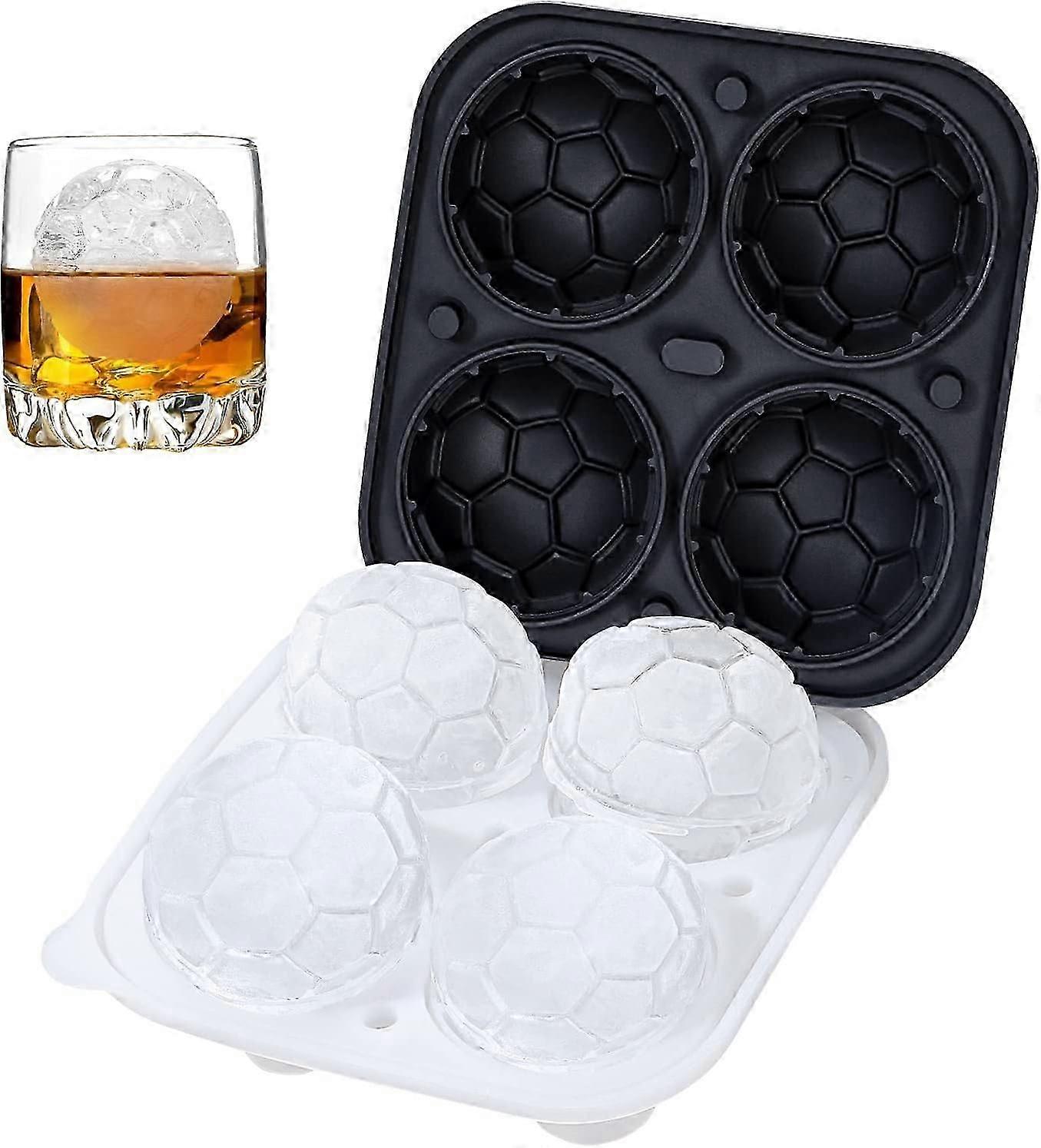 Sphere Ice Cube Mold, Basketball Ice Cube Mold, Silicone Oval Ice Mold Chocolate Mold with Clear Funnel-type Lid