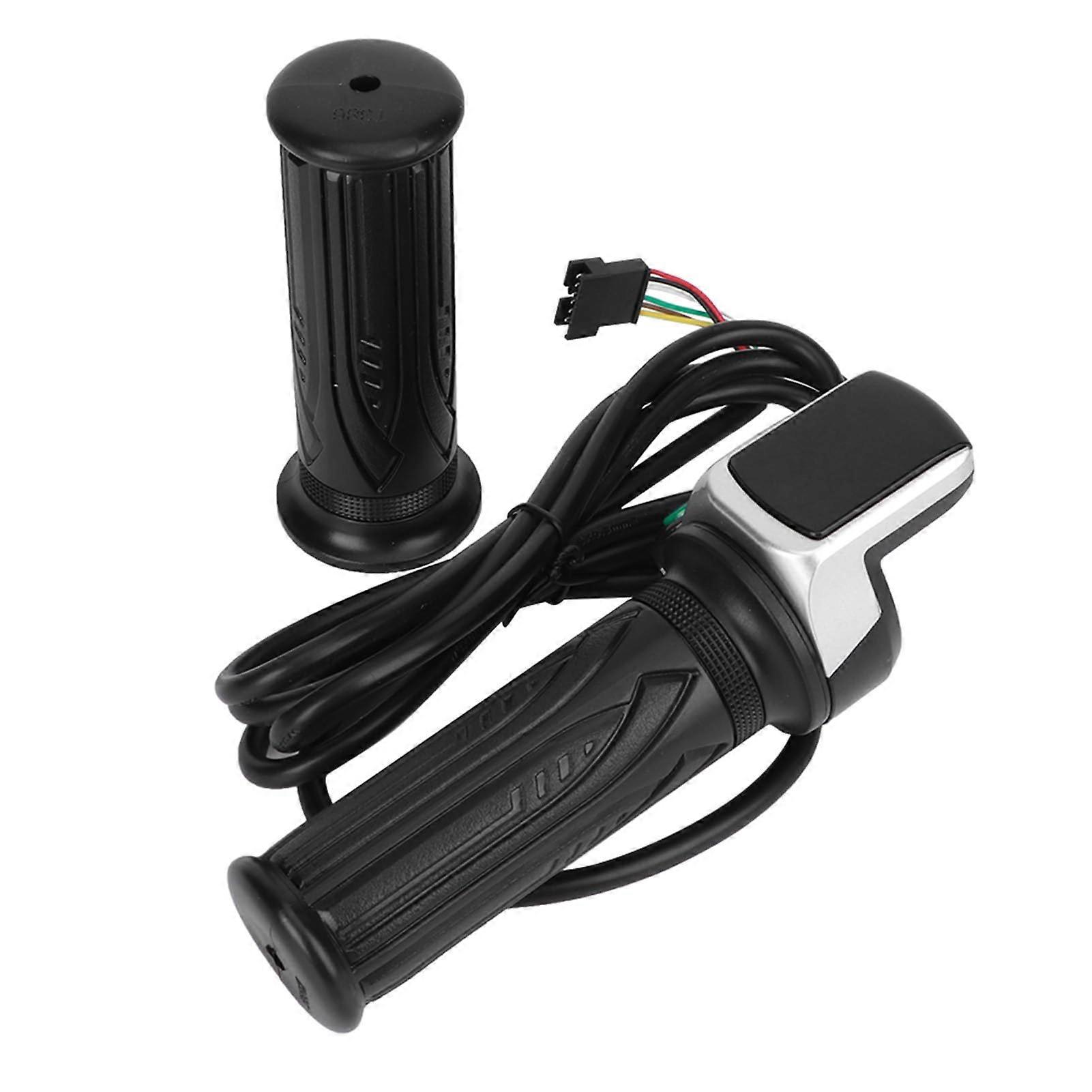 LCD Throttle Grip for Electric Bikes 36V Half Twist with LED Display Lock Waterproof Design Compatible with 48V Scooters