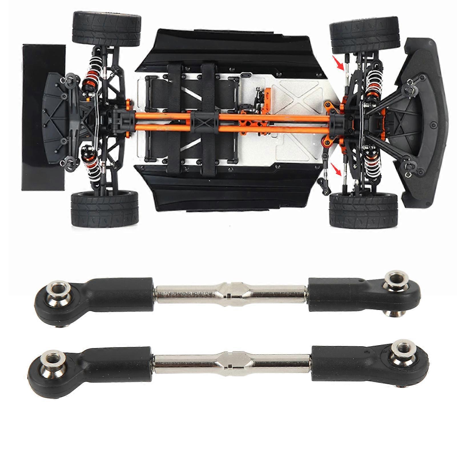 2pcs RC Steering Tie Rod Black High Strength Shock Absorption Steering Link for ZD Racing DBX07 EX07 1/7 