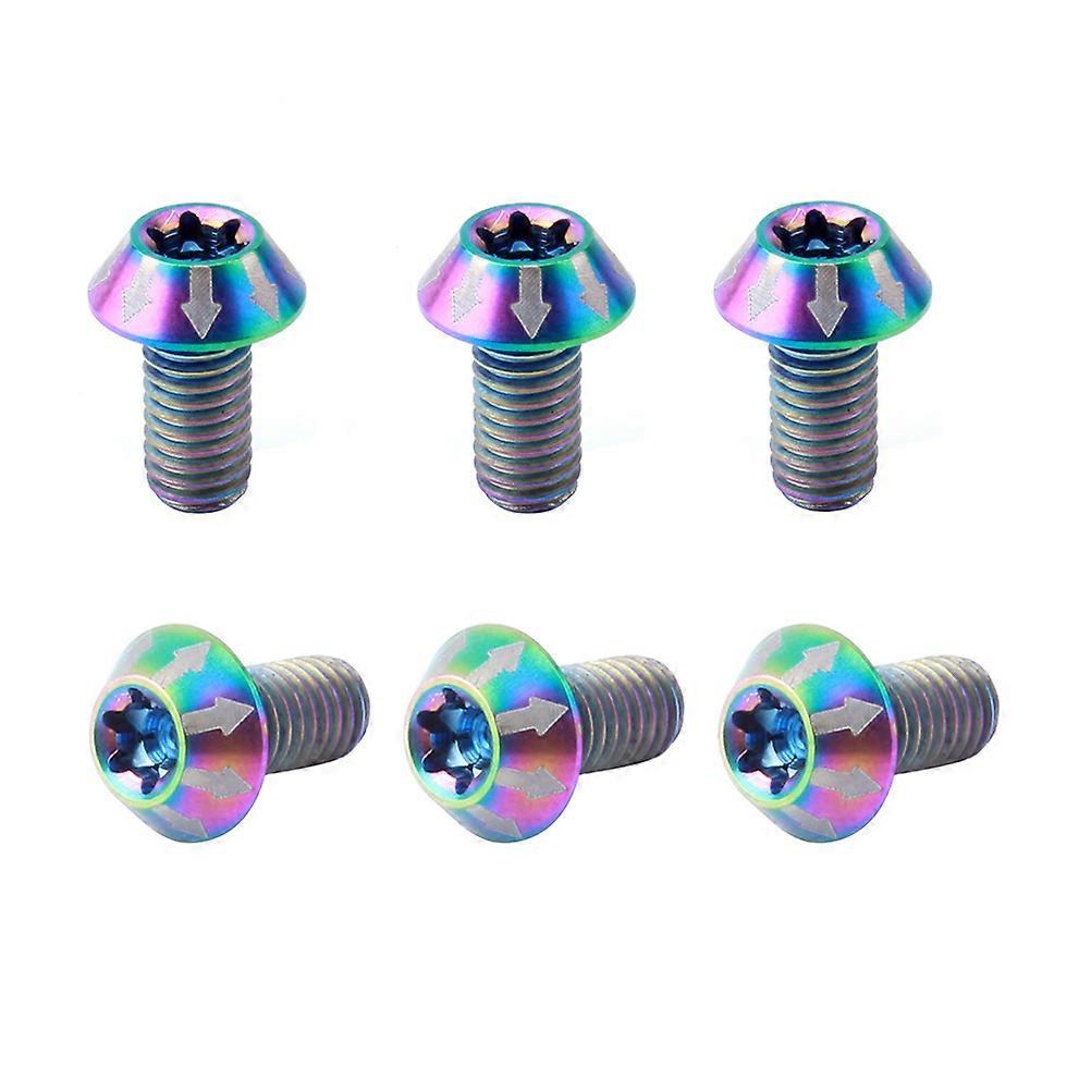 6PCS M5 Titanium Alloy Brake Pad Screw Brake Fixing Screw Rust Proof Screw For Mountain Bike(Colorful)