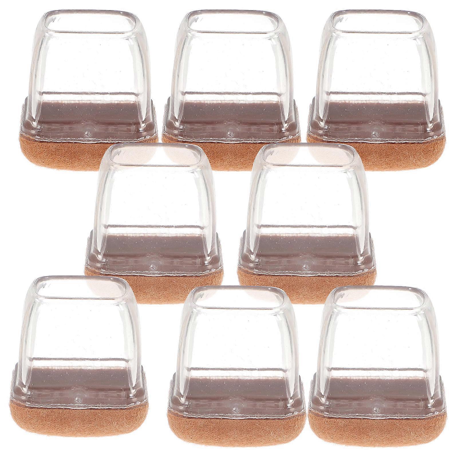 وسادات ساق الكرسي للمنزل TPE شفافة 8 قطع أثاث مضاد للانزلاق يغطي أقدام الطاولة