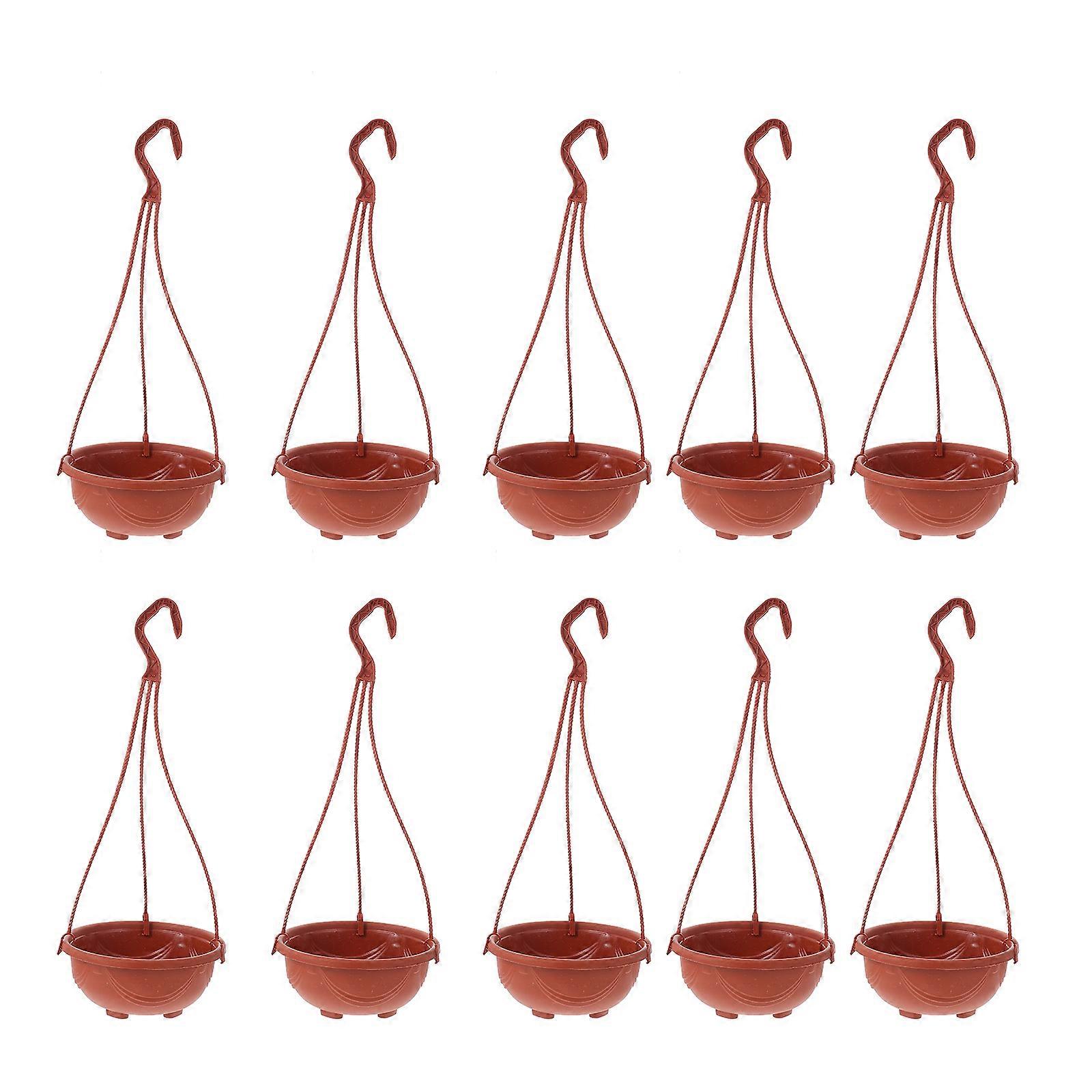 Hanging Flowerpot for Home Chlorophytum Comosum Plant Display Red Plastic 10Set