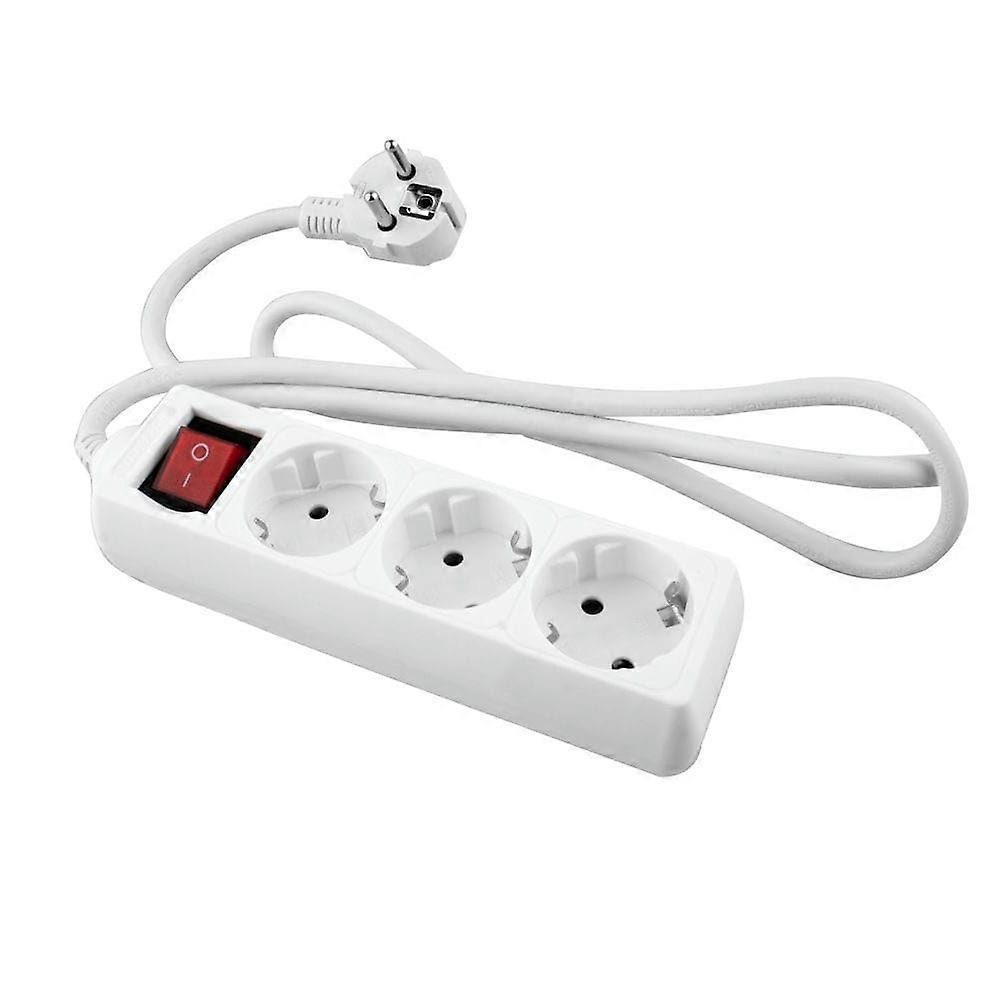 White base with 3 sockets and 5m internal cable, ideal for connecting multiple devices. Elegant and functional design, for any room.