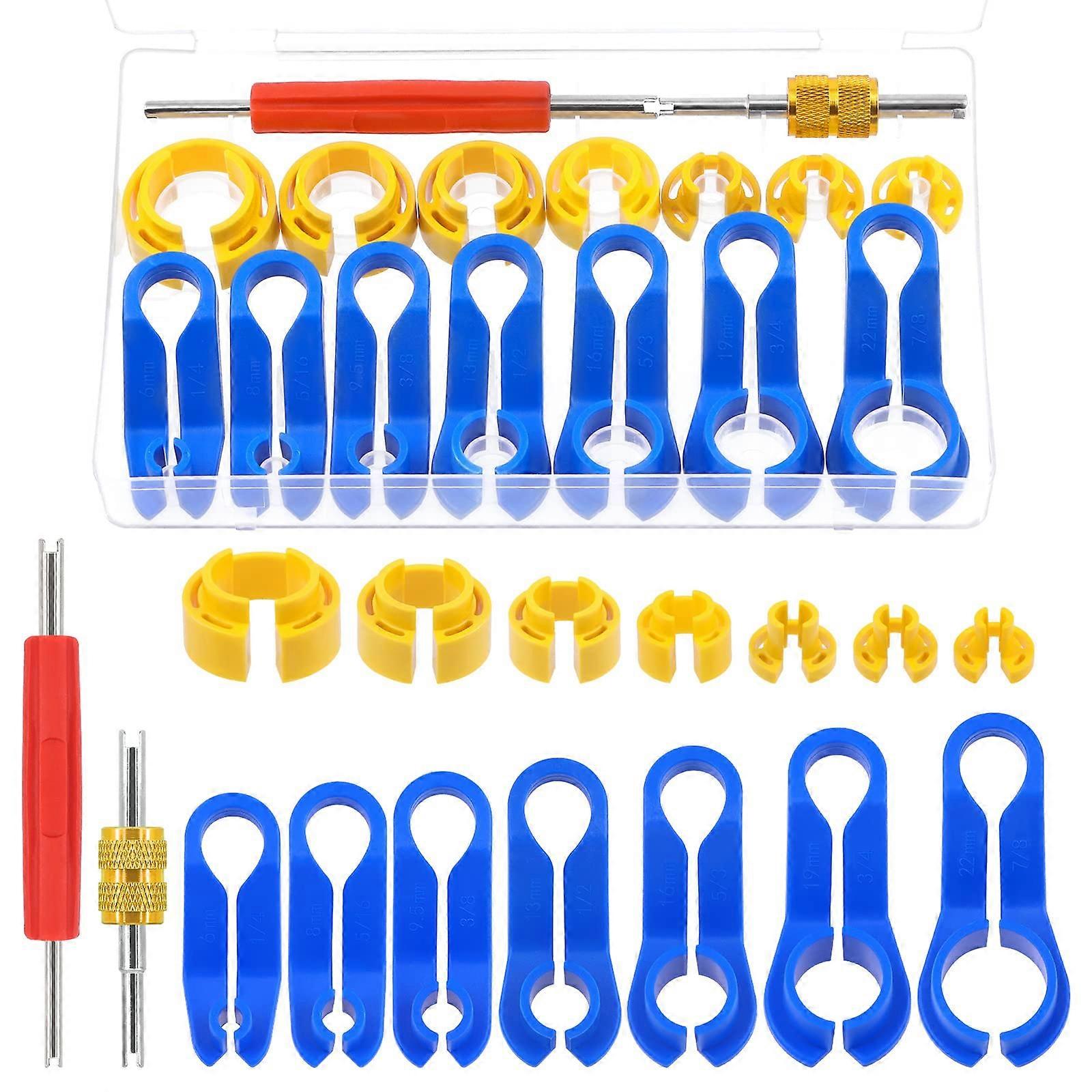 Fuel Line Disconnect Tool Set 16-Piece for Ford GM Chrysler Mazda with 1/4 to 7/8 Inch Sizes