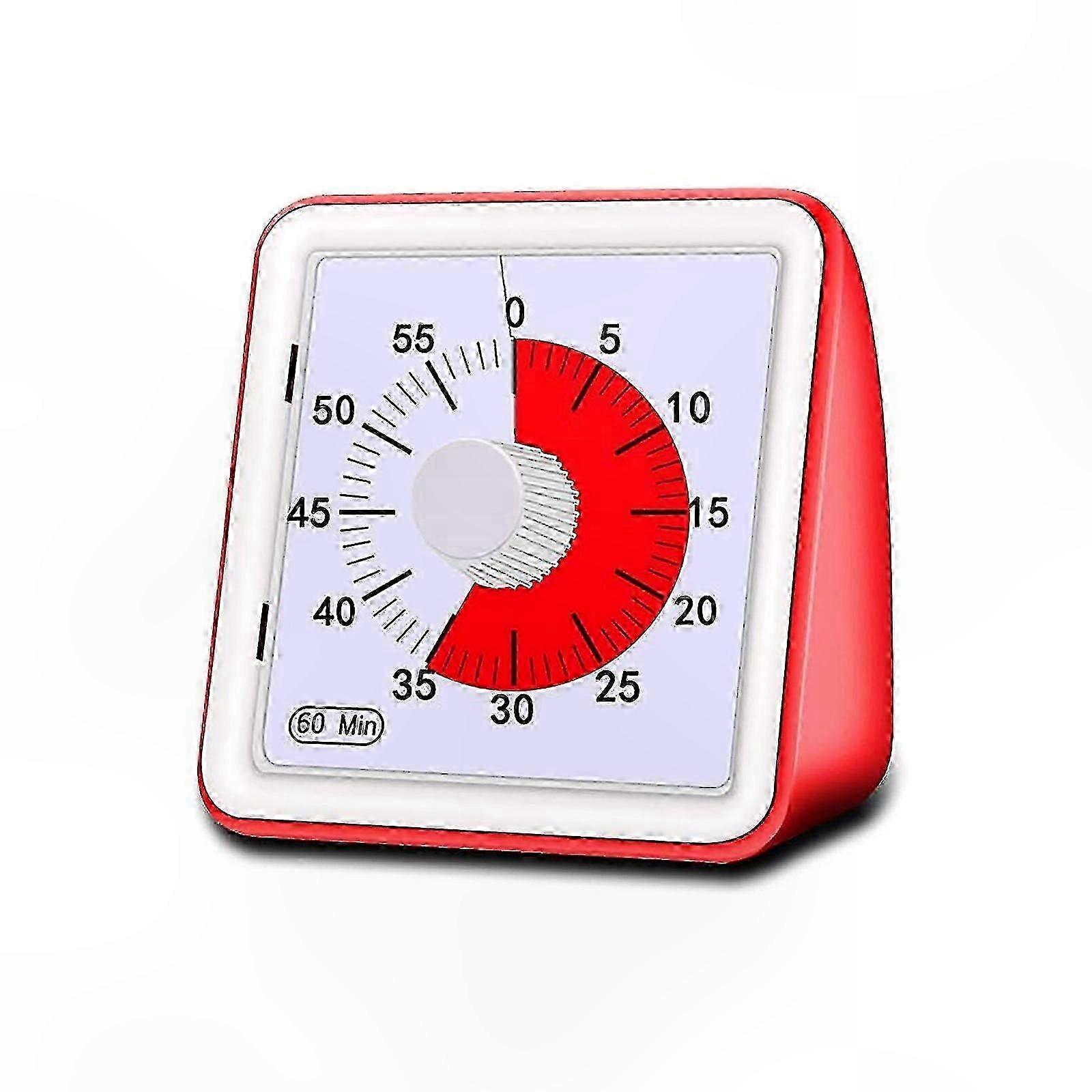 Silent Visual Countdown Timer, Time Management Tool for All Ages, Red