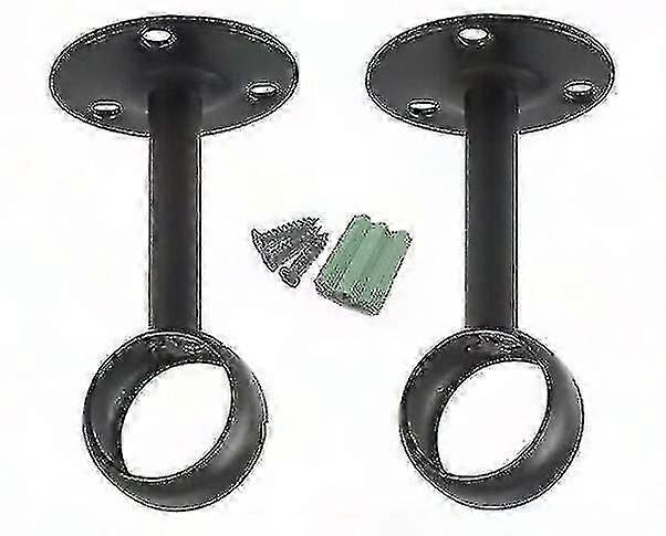 2 قطع حامل لقضيب الستار ، قوس السقف ، أسود