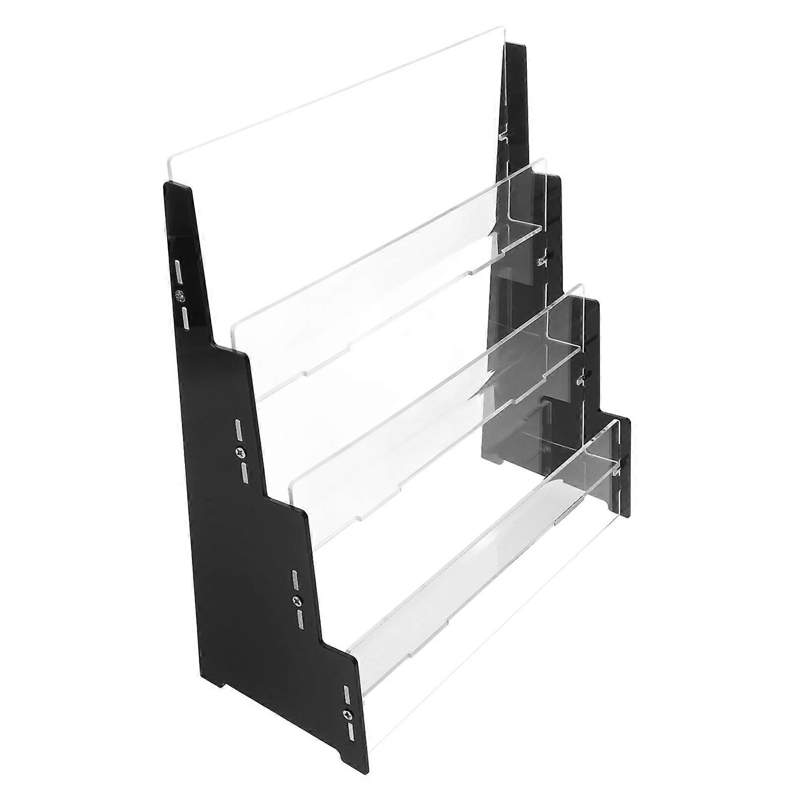 Black 3 Tier Acrylic Trading Card Display Stand Case for Baseball Sports Cards with Magnetic Holder 1 Set