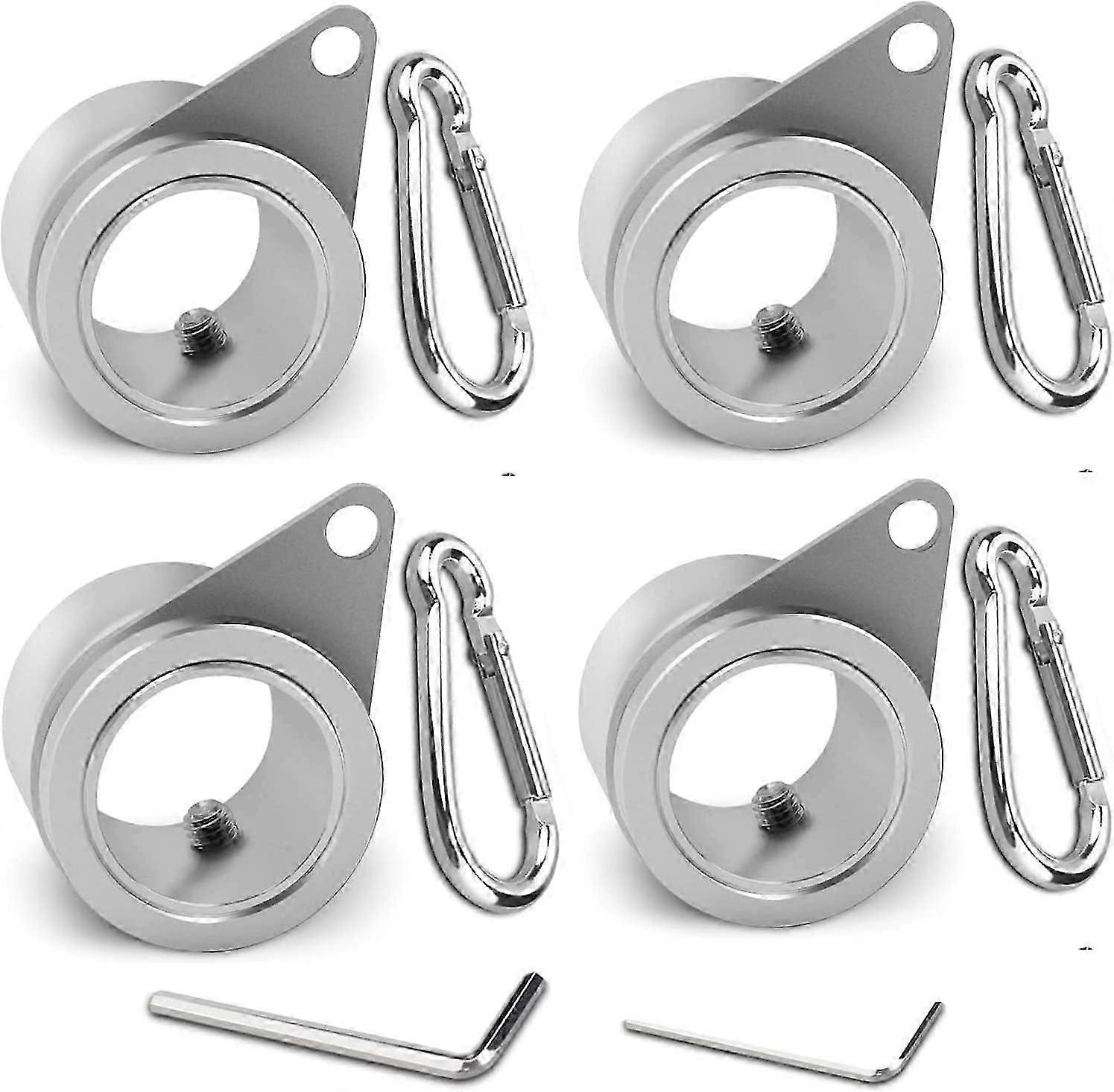 Aluminum alloy 360 rotatable flagpole anti-tangle flag bracket ring - 4 pieces