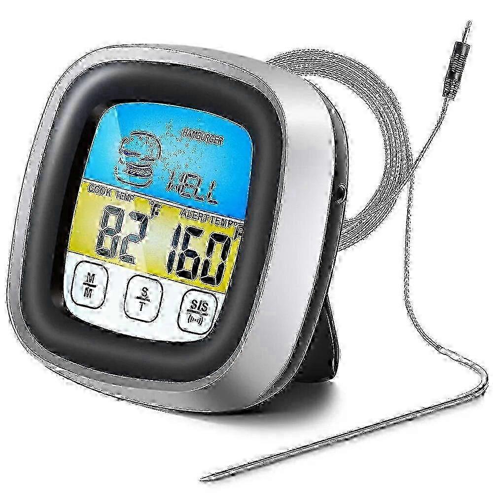 Termometro digitale da cucina con touch screen per carne, barbecue e bistecca - Sonda di temperatura per alimenti con timer (1 pz)
