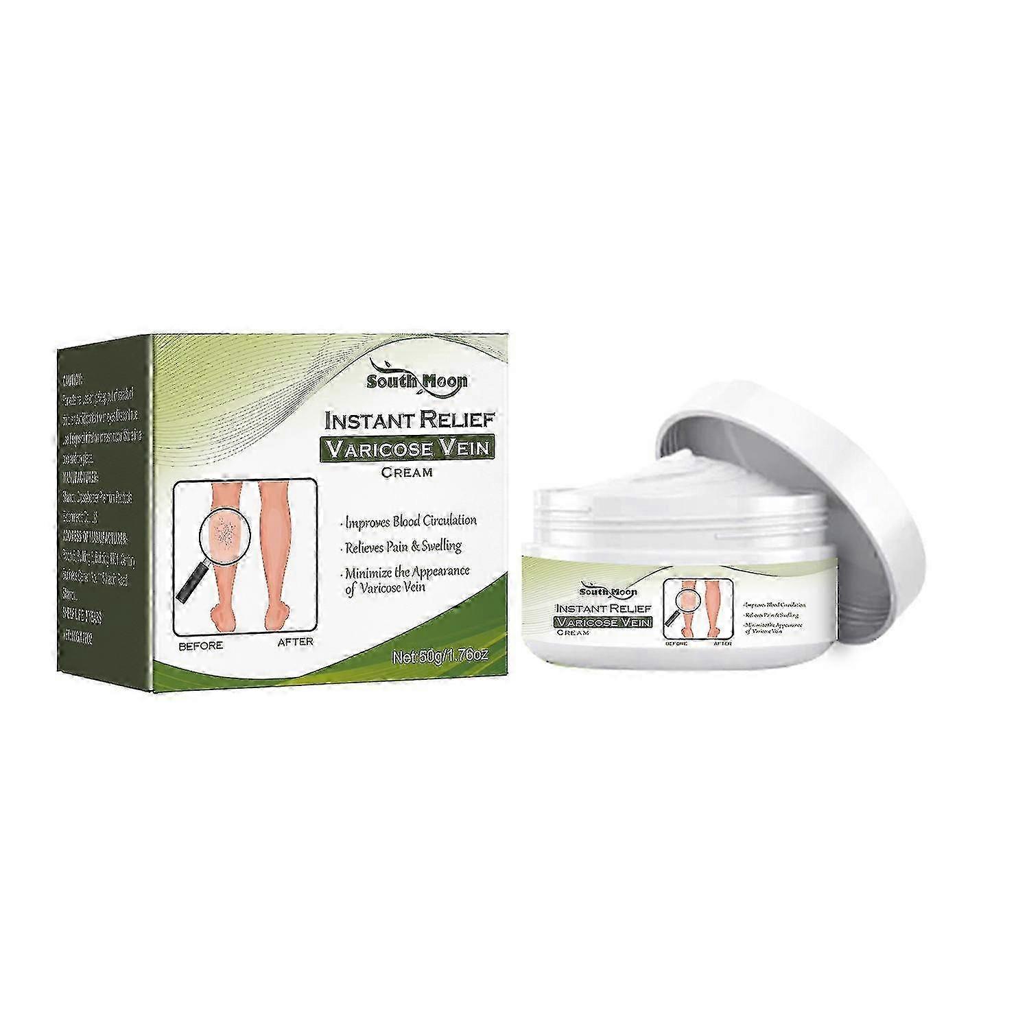 Varicose Vein Relief Cream 50g by South Moon - All-natural Solution for Comfortable Legs