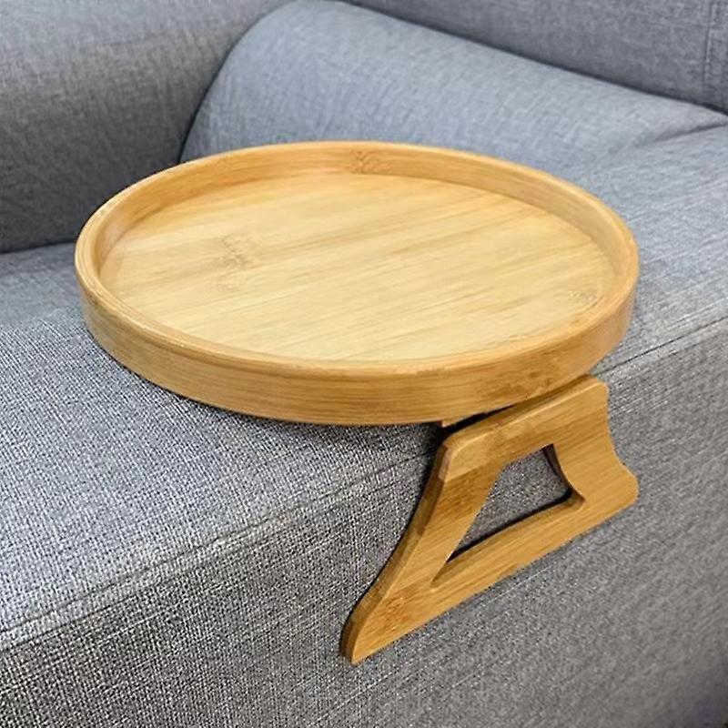 Wide sofa side table  bamboo sofa table clamp  foldable and comfortable - multifunctional storage space for food/drinks/snacks Sofa armrest drawer