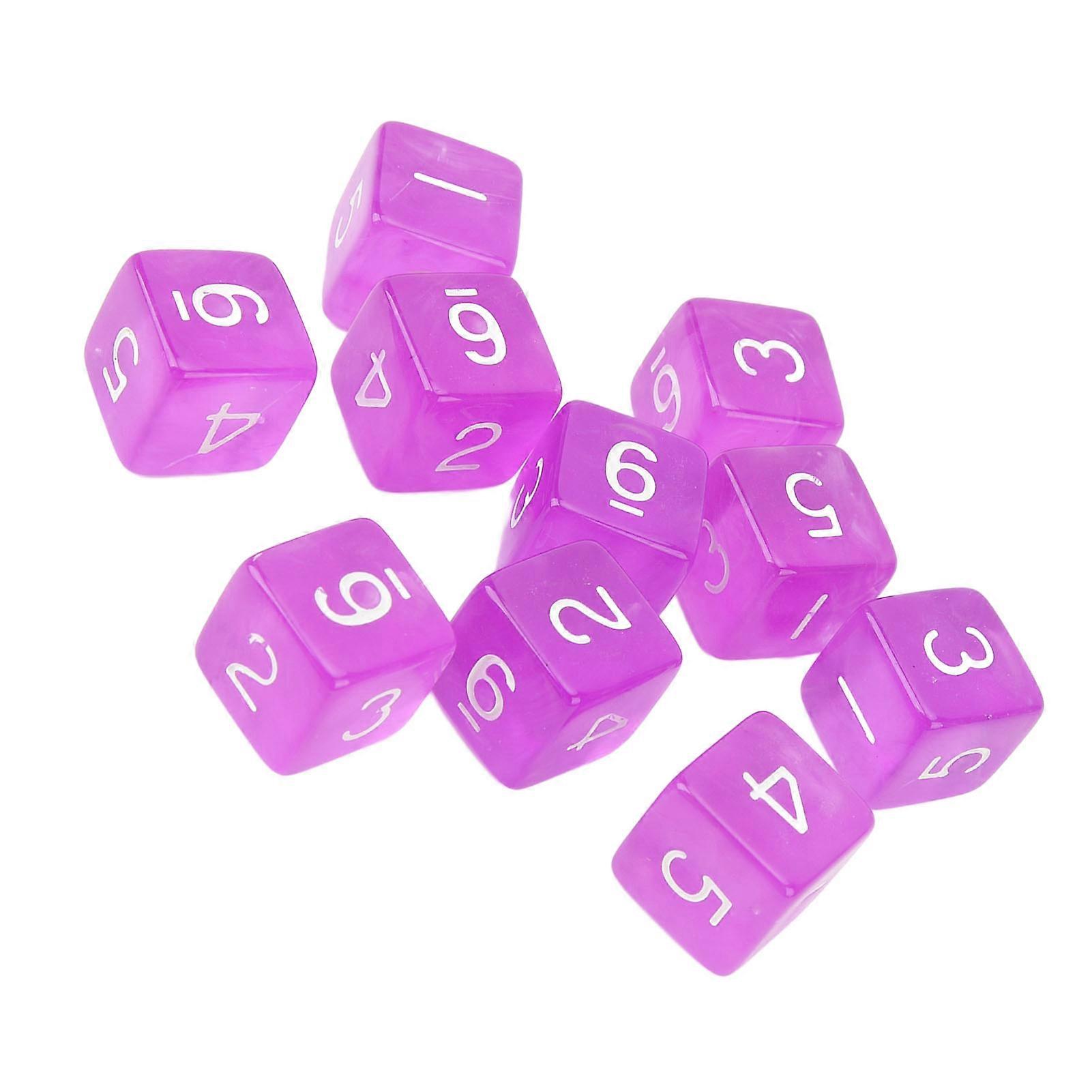 30PCS Purple Transparent 6-Sided Dice Cubes 15.5mm Plastic