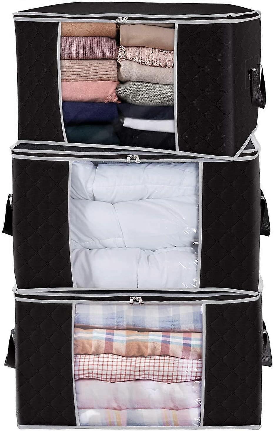 Large Capacity Clothes Storage Bag Organizer with Reinforced Handle Thick Fabric for Comforters