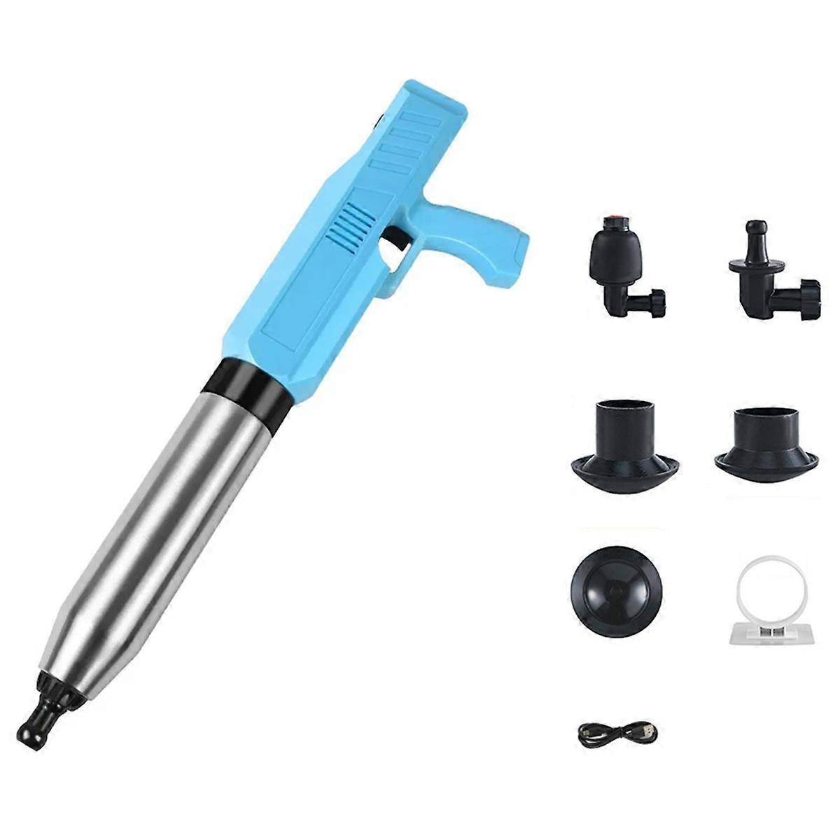 Universal Toilet Plunger Pneumatic Pipe Dredging Tool Electric Stainless Steel High Pressure