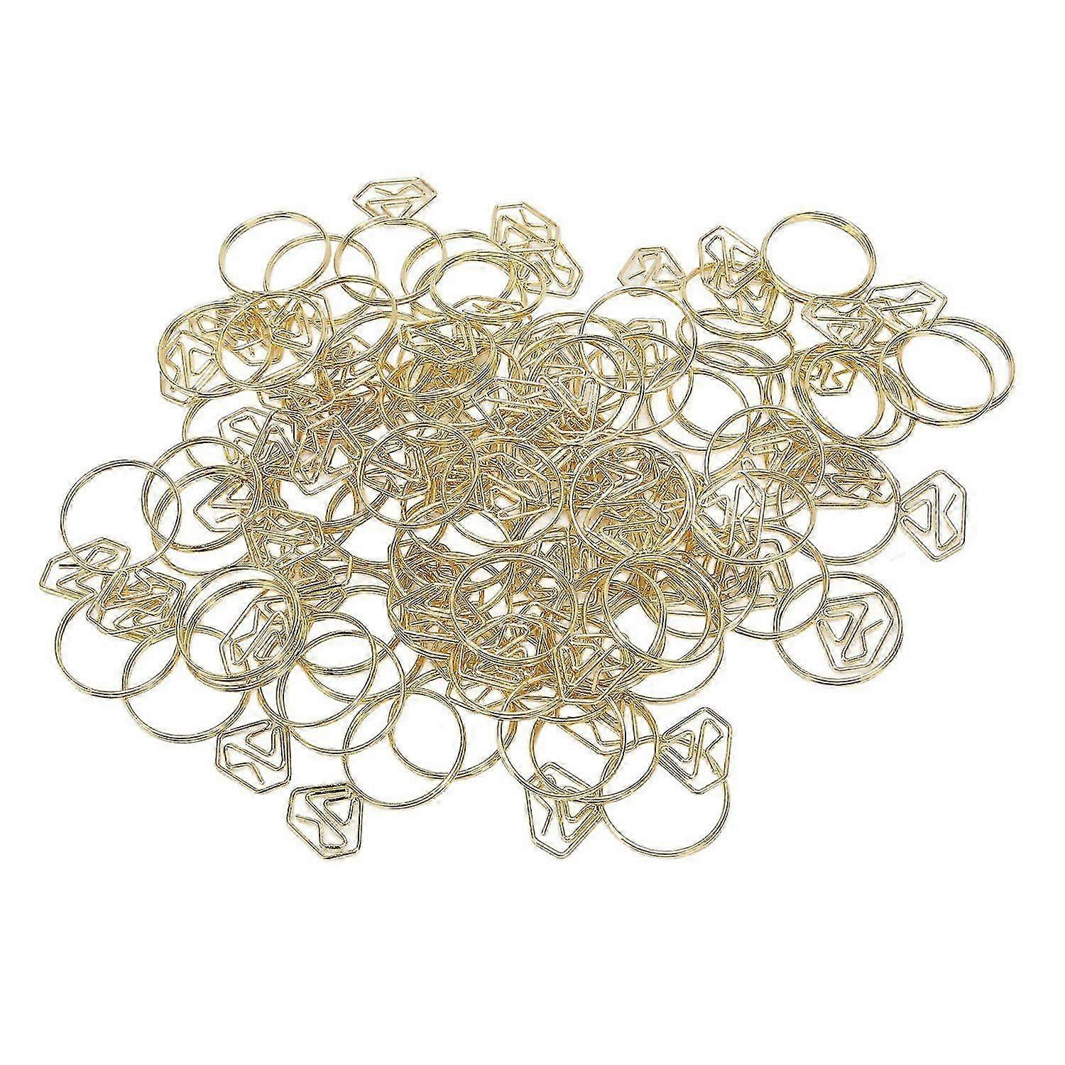 80pcs Ring Shape Paper Clips Rustproof Multifunction Multifunction with Clear Box for Office School