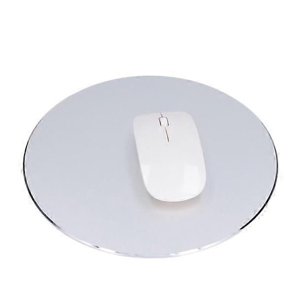 Mouse Pad Anti Slip Design Accurate Control Softer Edges Easy to Clean Round Mouse Pad for Home Office Game Silver