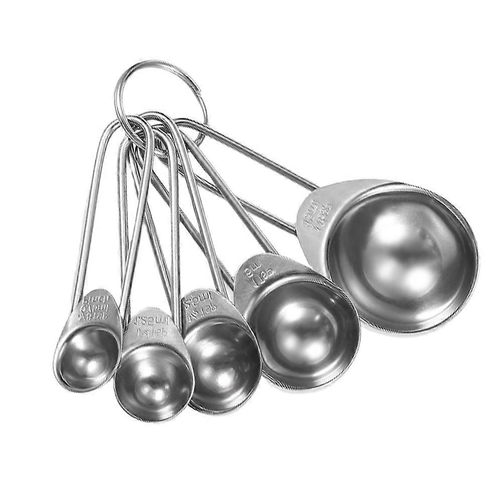Stainless Steel Measuring Spoon Set for Home Use 5 Piece Silver Baking Tools 0.5oz to 1.5tsp